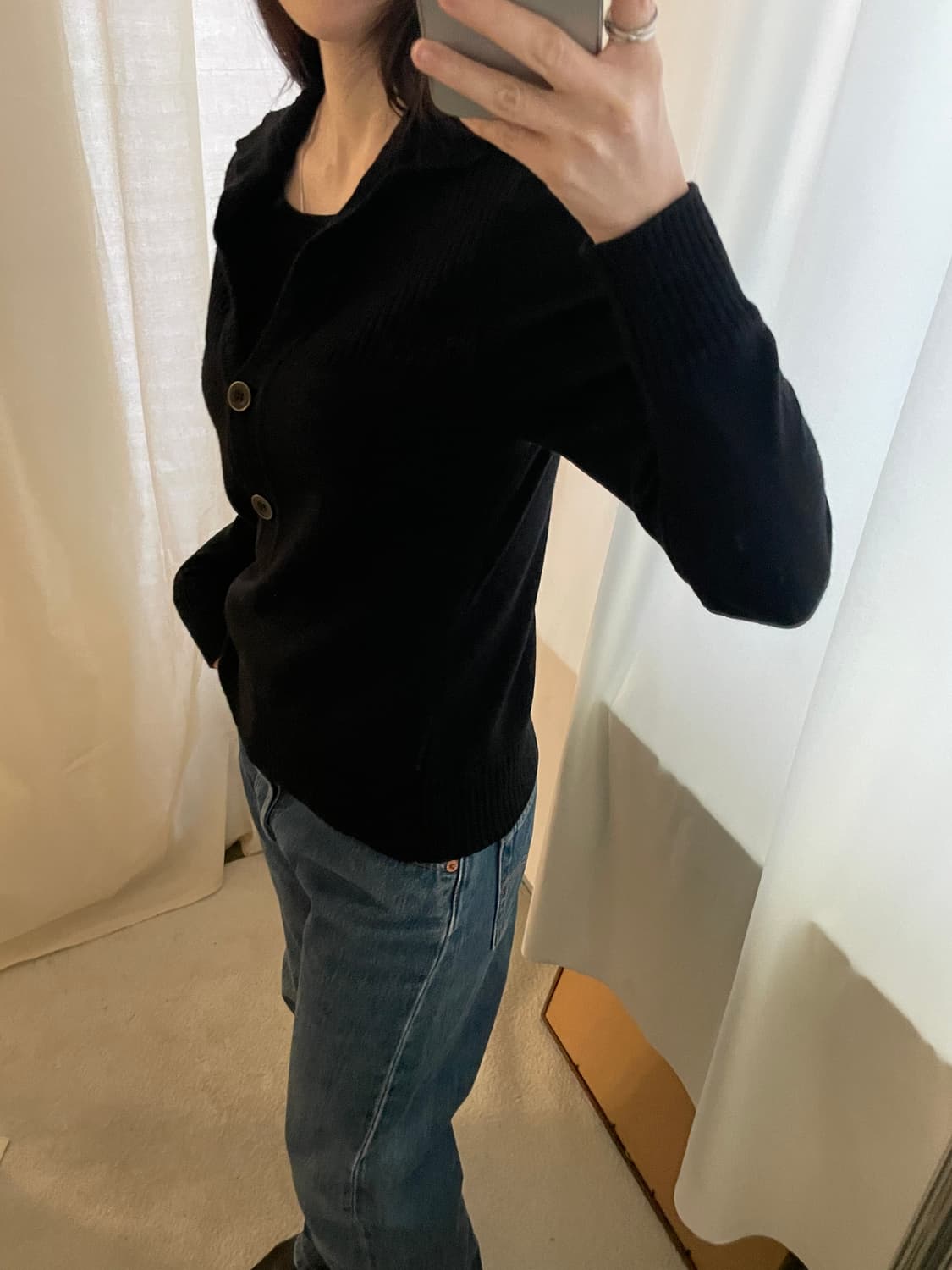 vintage layered button collar kint 상품이미지10