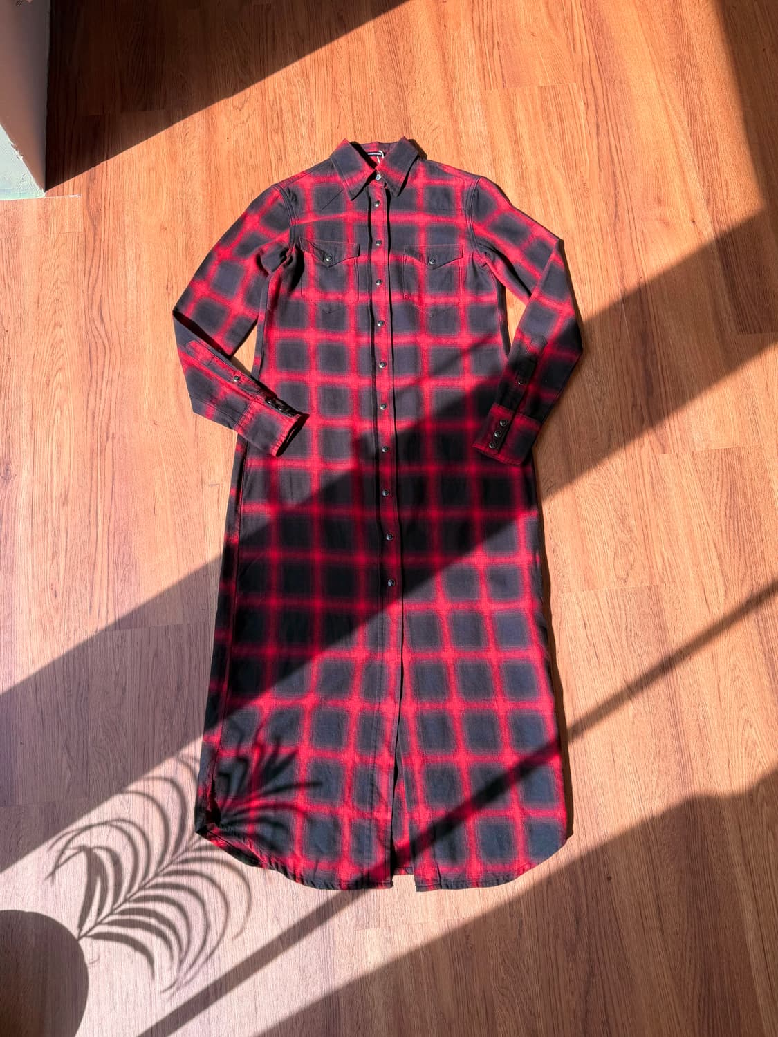 알썰틴 체크 롱 셔츠  R13 상품이미지1