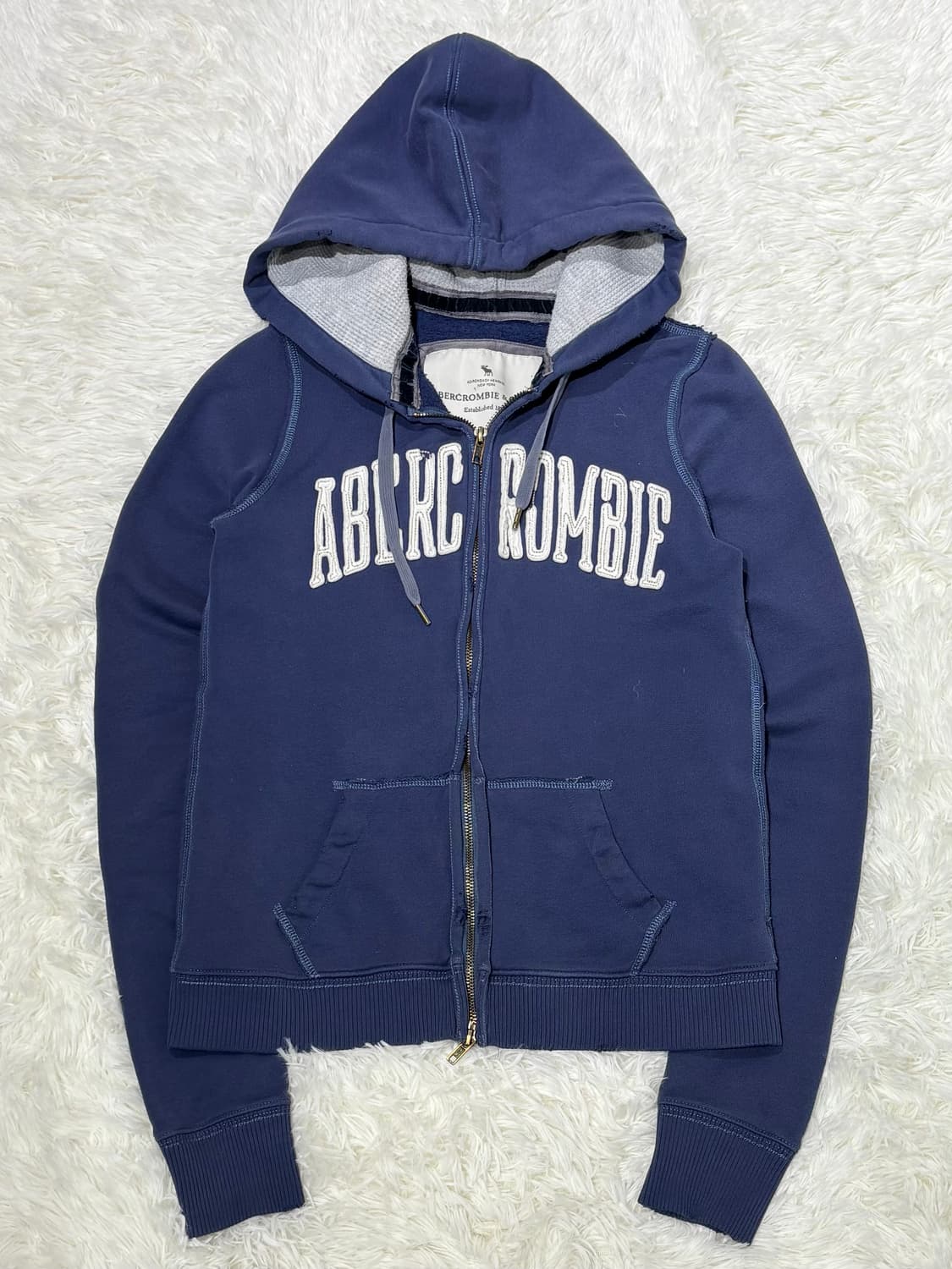 아베크롬비 네이비 빅로고 투웨이 후드집업 상품이미지4