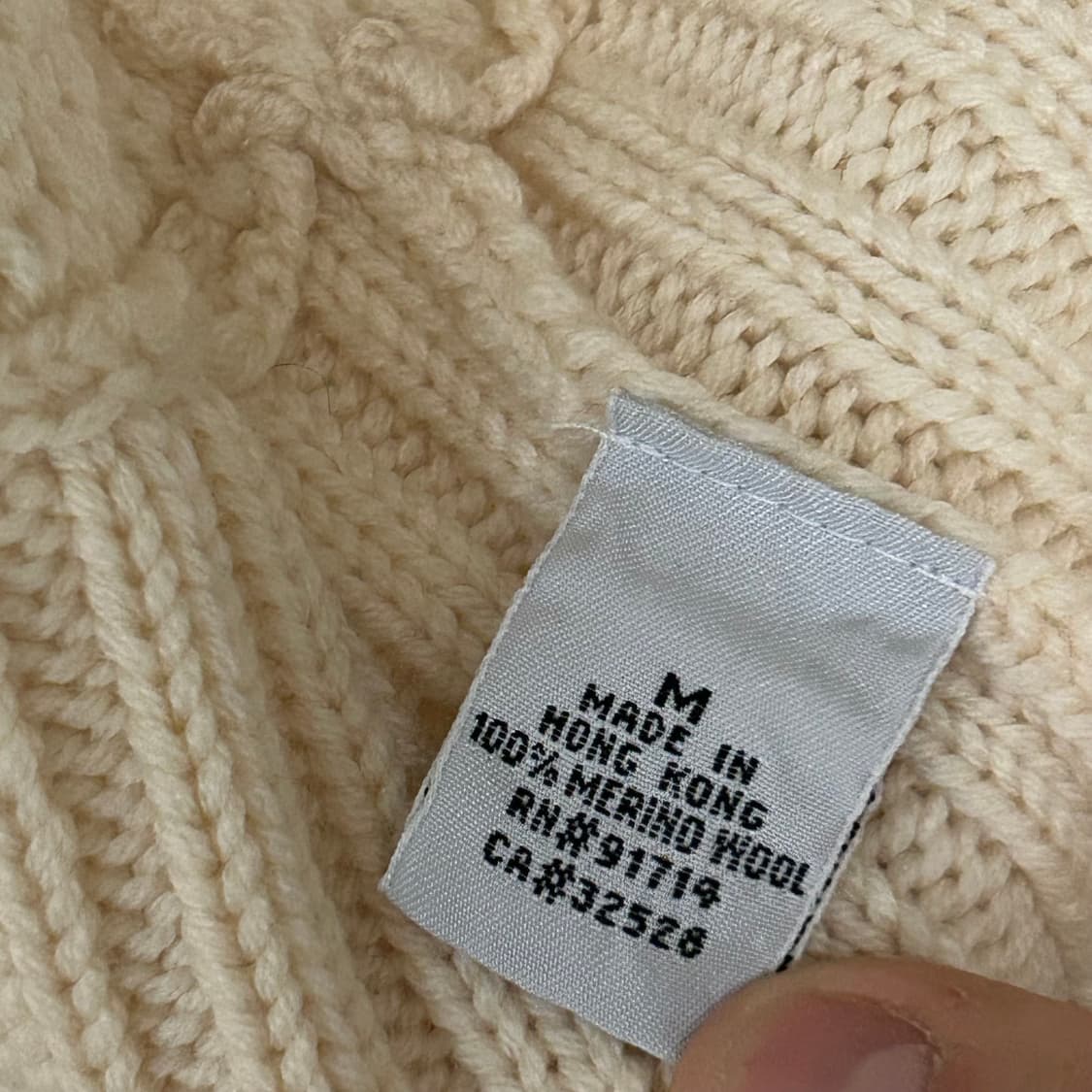 명품 아르마니 알마니 메리노울 100 아이보리 크림 화이트 가디건 상품이미지3