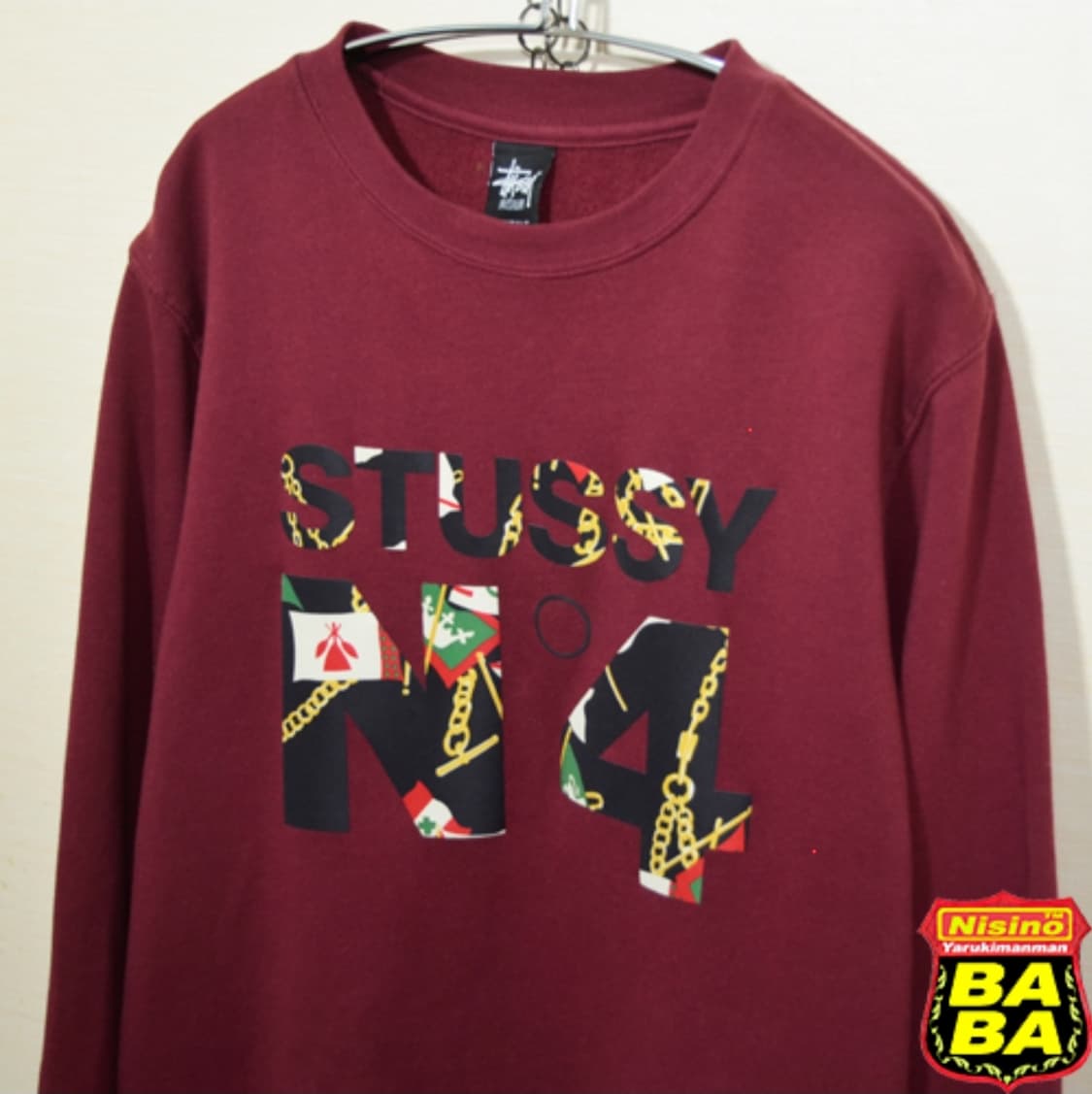 [USA]STUSSY No4 크루넥(버건디)
 상품이미지1