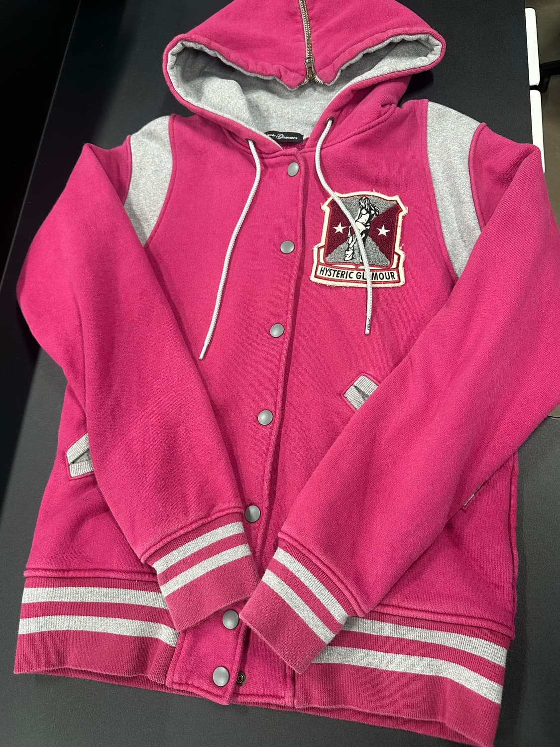 히스테릭 글래머 핑크 배색 후드 집업 상품이미지4