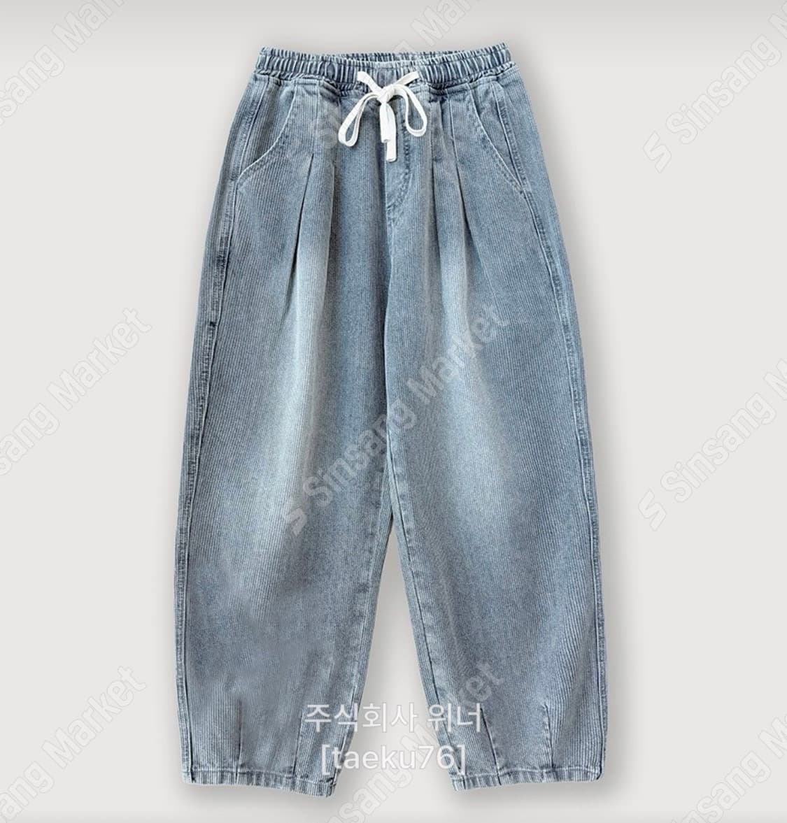 [새상품] 벌룬 와이드 밴딩 데님 팬츠 상품이미지6