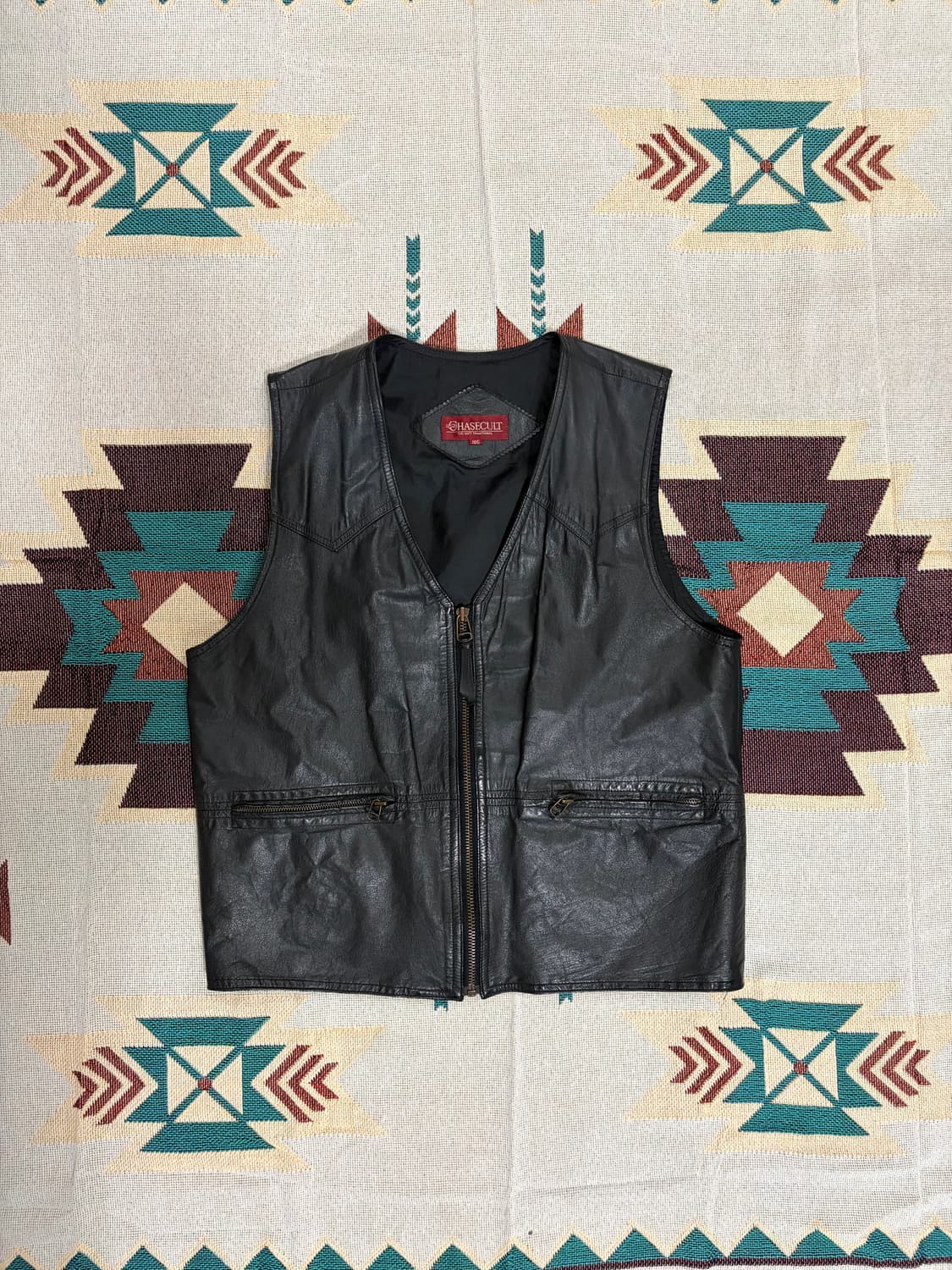 CHASECULT 웨스턴 리얼레더 바이커 베스트 상품이미지1