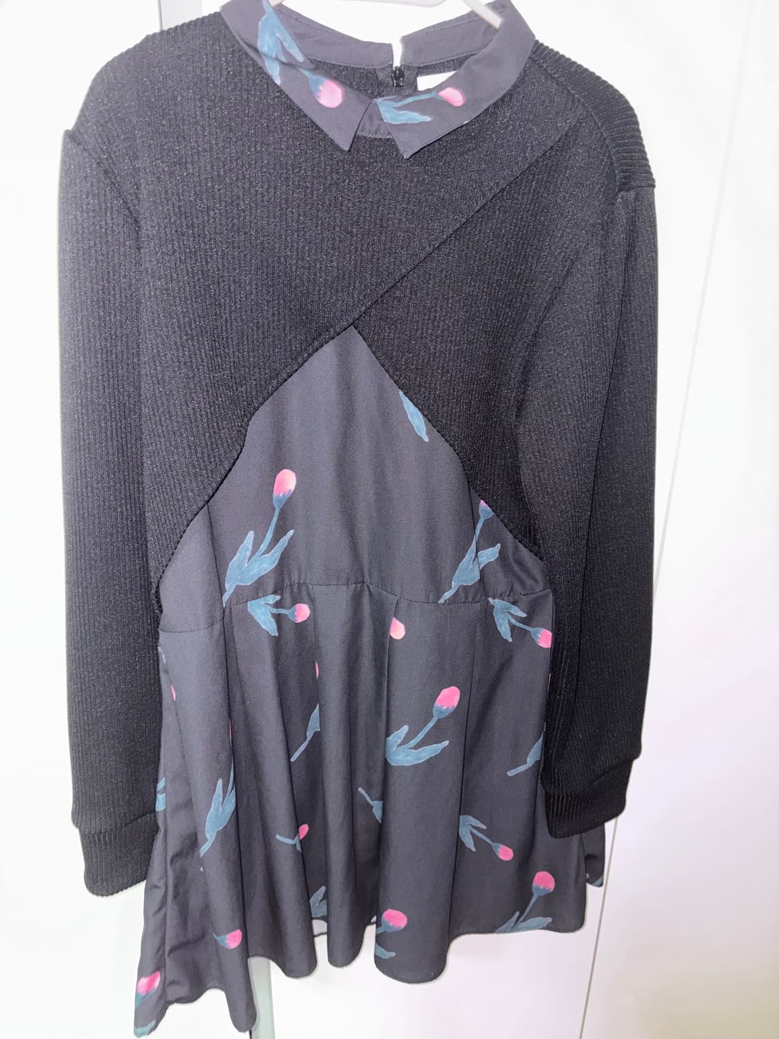 sinoon 플라워 블랙 원피스 상품이미지1