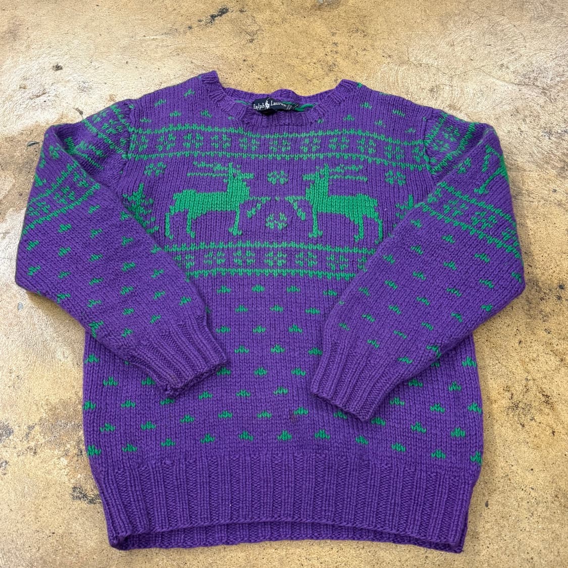 폴로 랄프로렌 퍼플 그린 빈티지 니트  상품이미지2