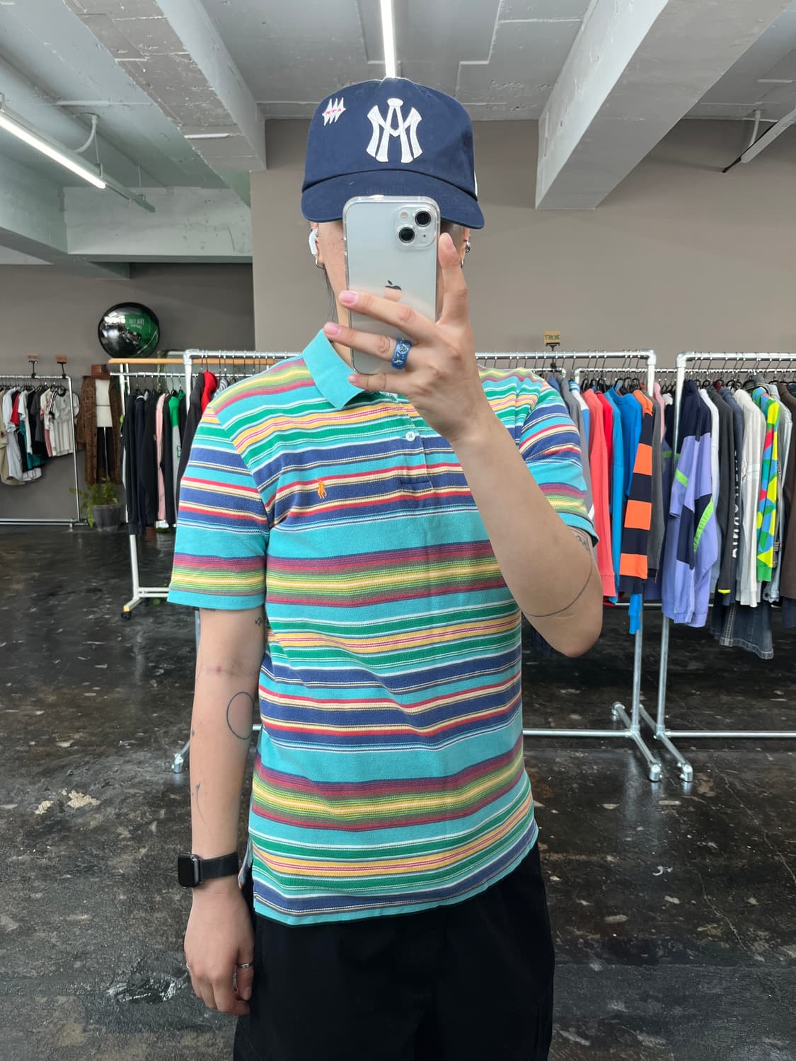 폴로 랄프로렌 스트라이프 카라 반팔 티셔츠 상품이미지1