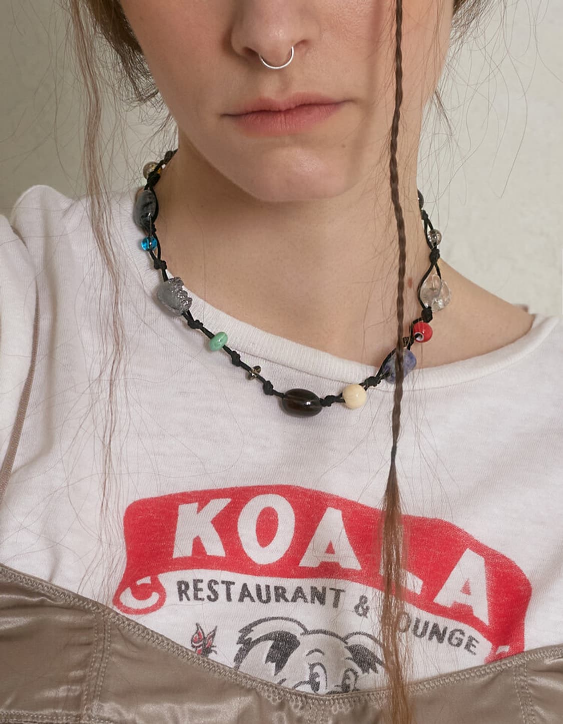 HYPNOTIZE Gemstone String Necklace (BK) 상품이미지6