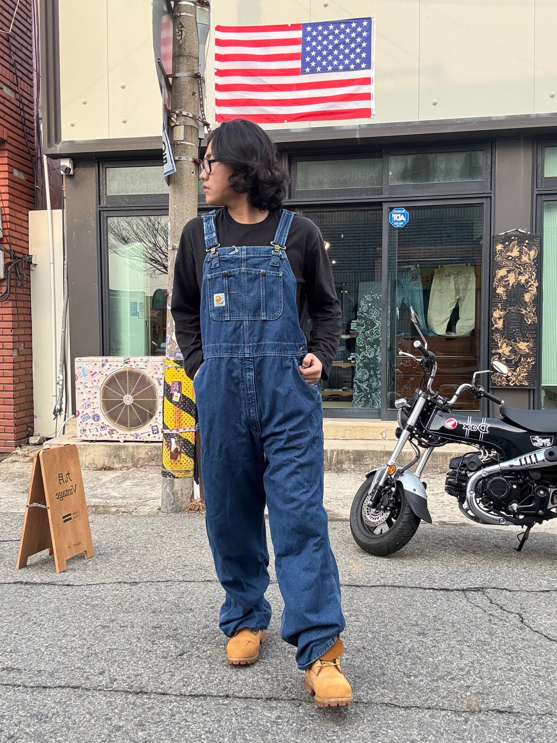 칼하트 오버롤 멜빵 데님 40x32 상품이미지1