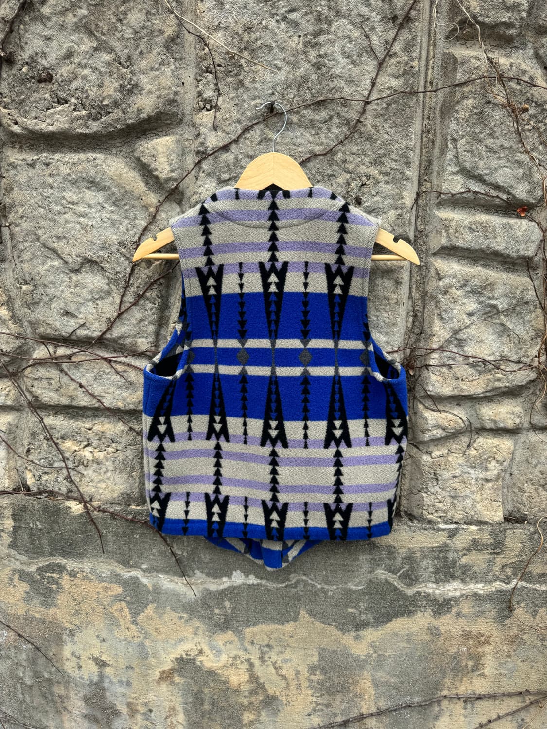 인디언 모터사이클 빈티지 콘쵸버튼 웨스턴 울 베스트 m 상품이미지2