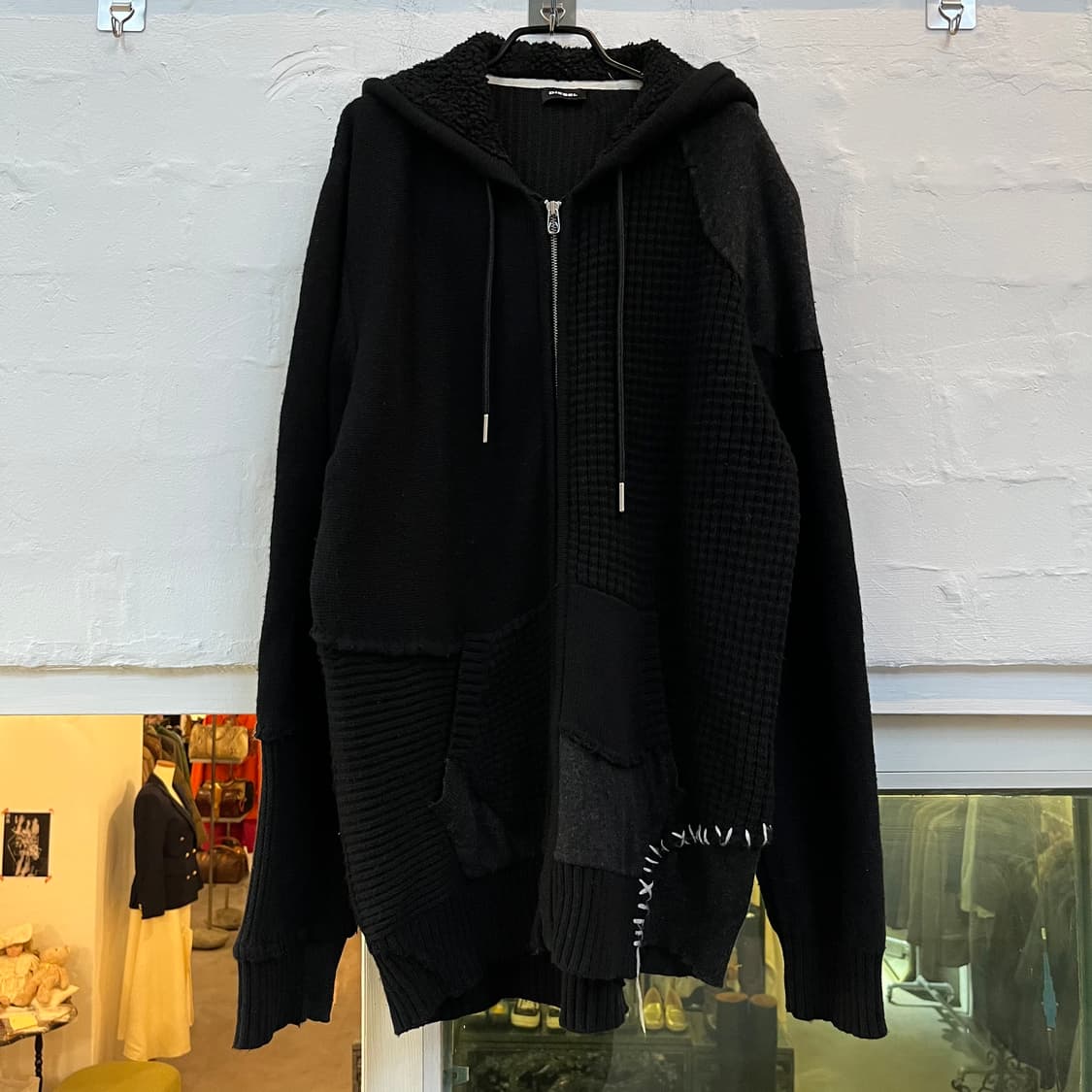 Diesel 디젤 패치워크 후드 집업 자켓 상품이미지1