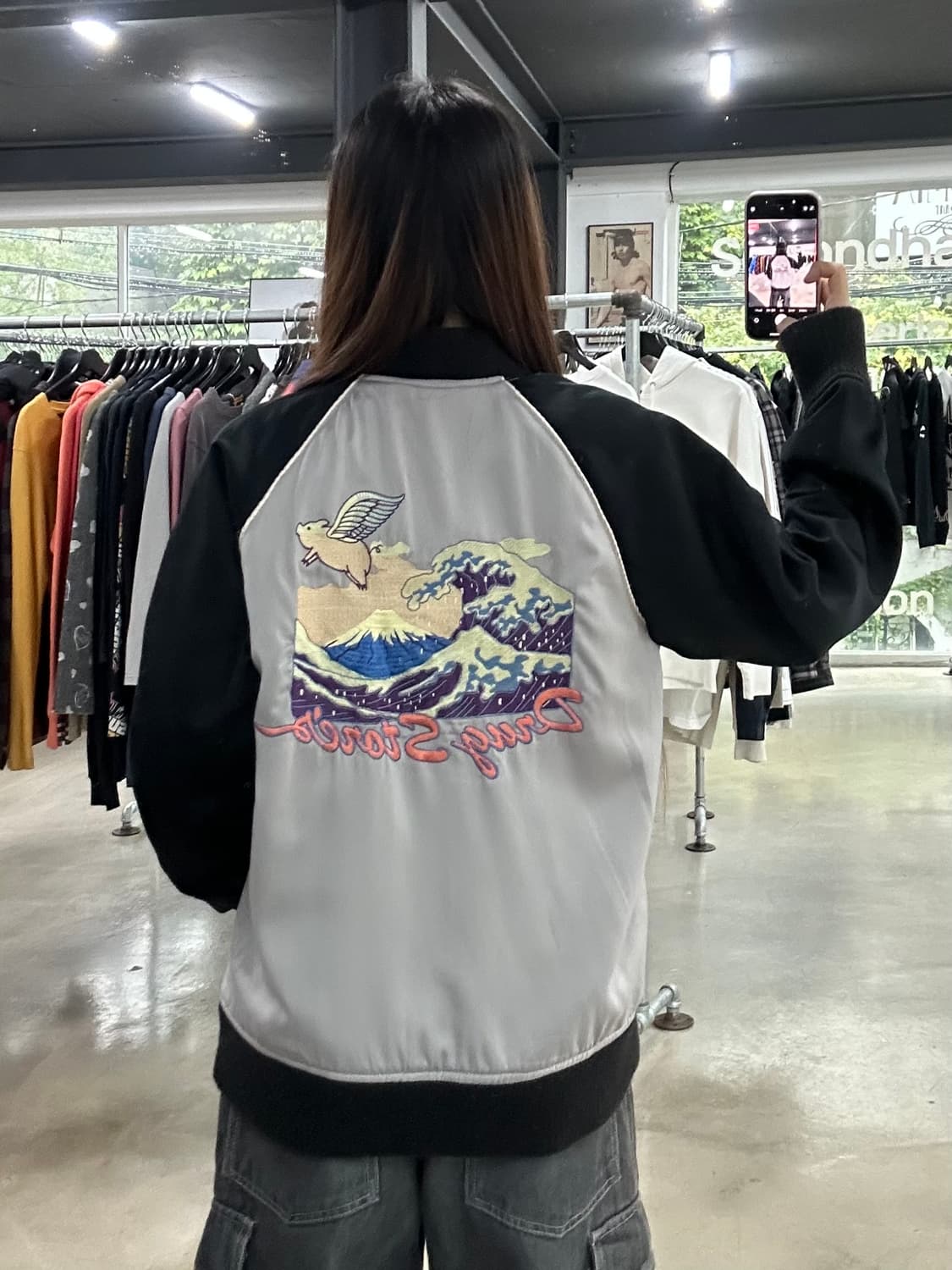 Drug store’s 자수 빅로고 스카잔 상품이미지1