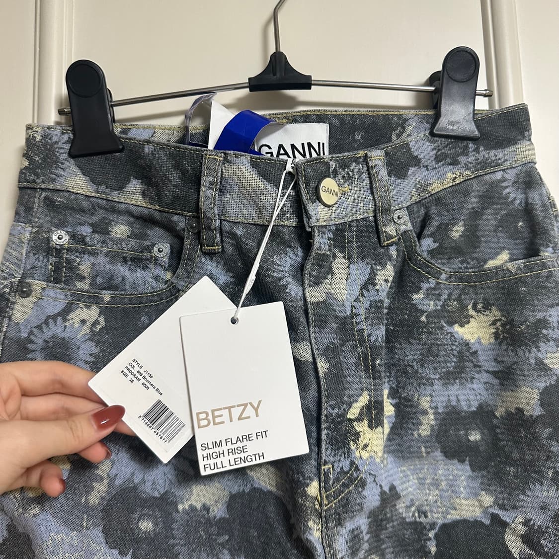 택있음) GANNI 가니 플로랄 패턴 데님 팬츠 상품이미지3
