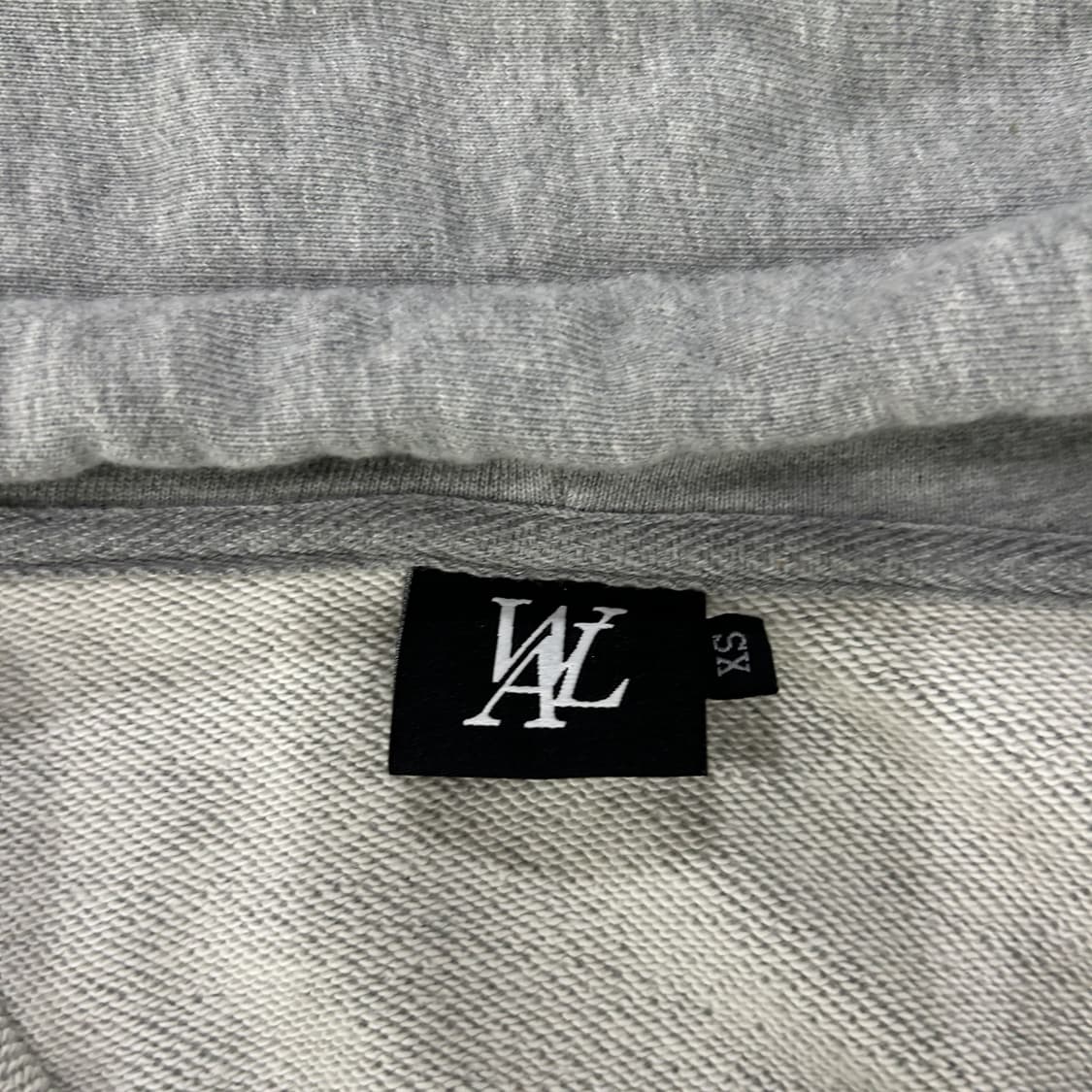 우알롱 크롭 기모 후드집업 회색 s 상품이미지2