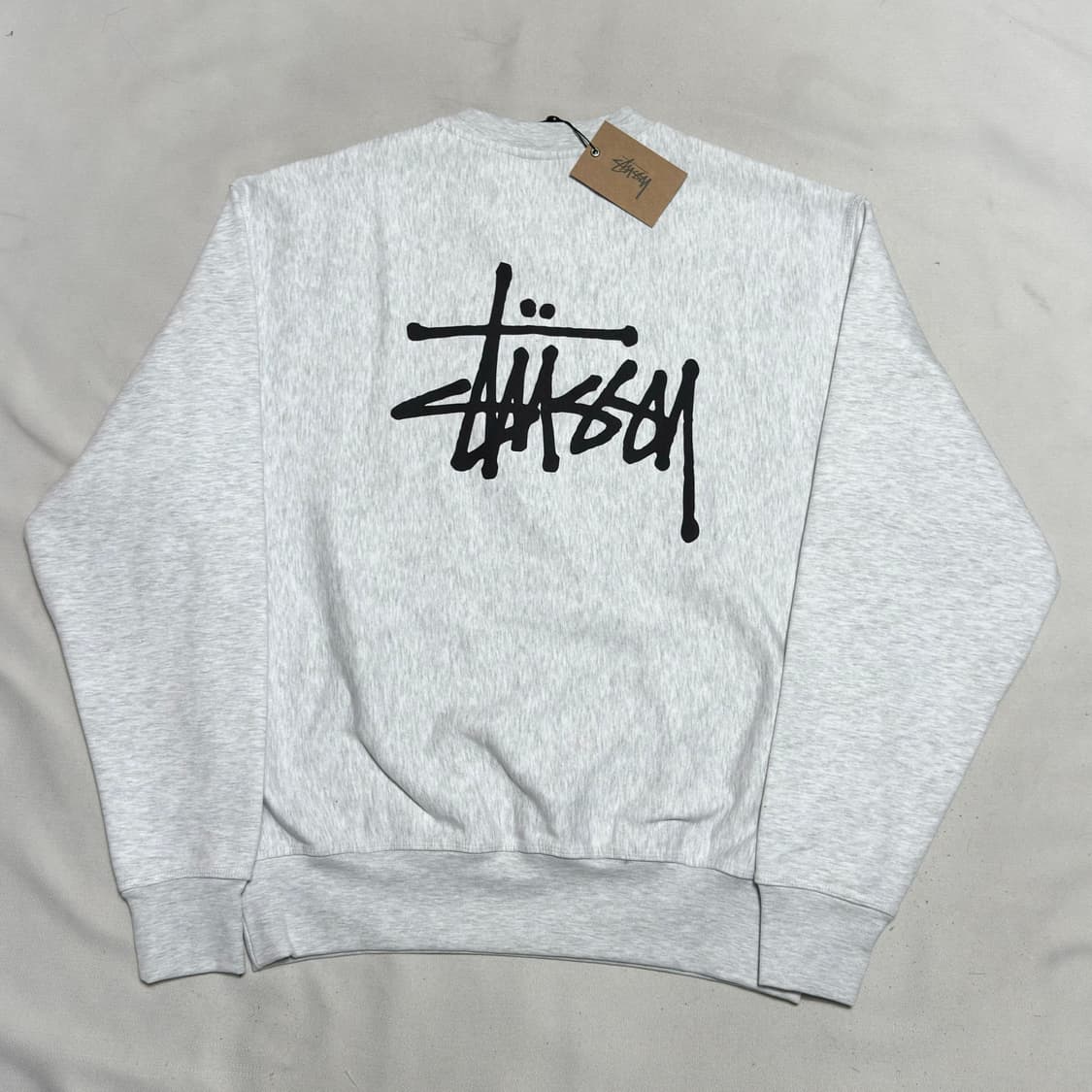 L 새상품 스투시 빅로고 애쉬 헤더 기모 맨투맨 상품이미지2