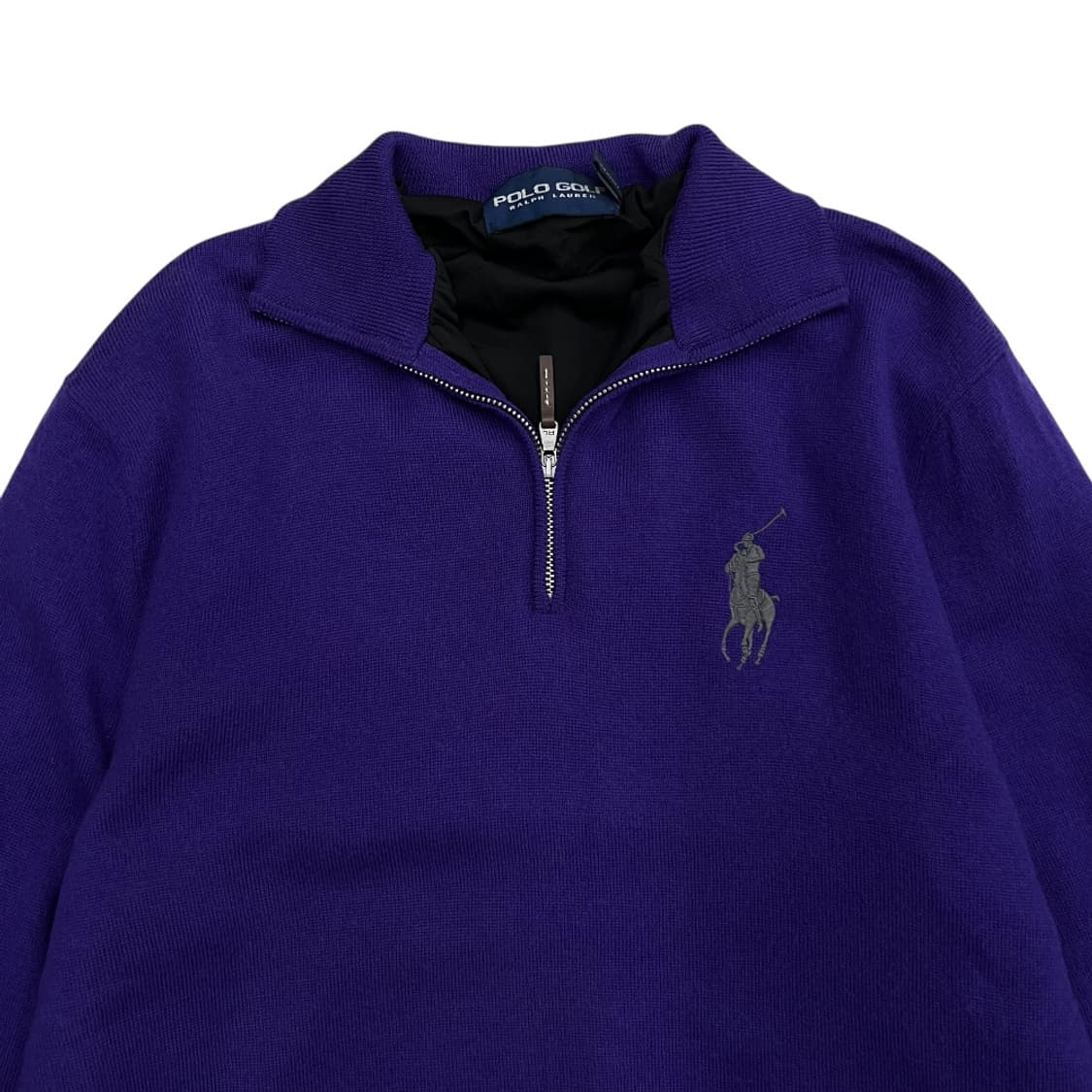 폴로 랄프로렌 빅포니 퍼플 반집업 니트 M 상품이미지4