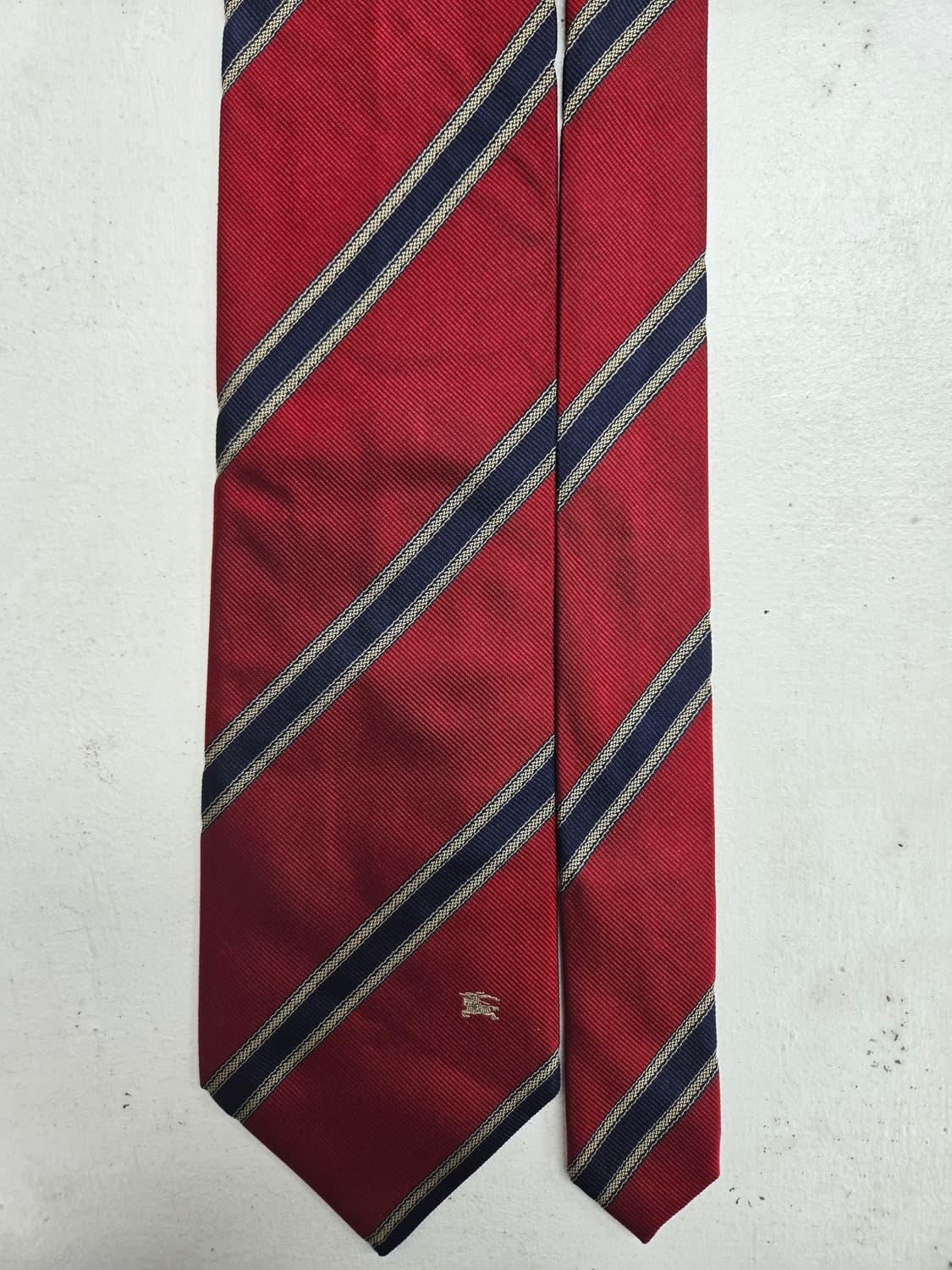 버버리 레드 스트라이프 실크 넥타이 상품이미지1