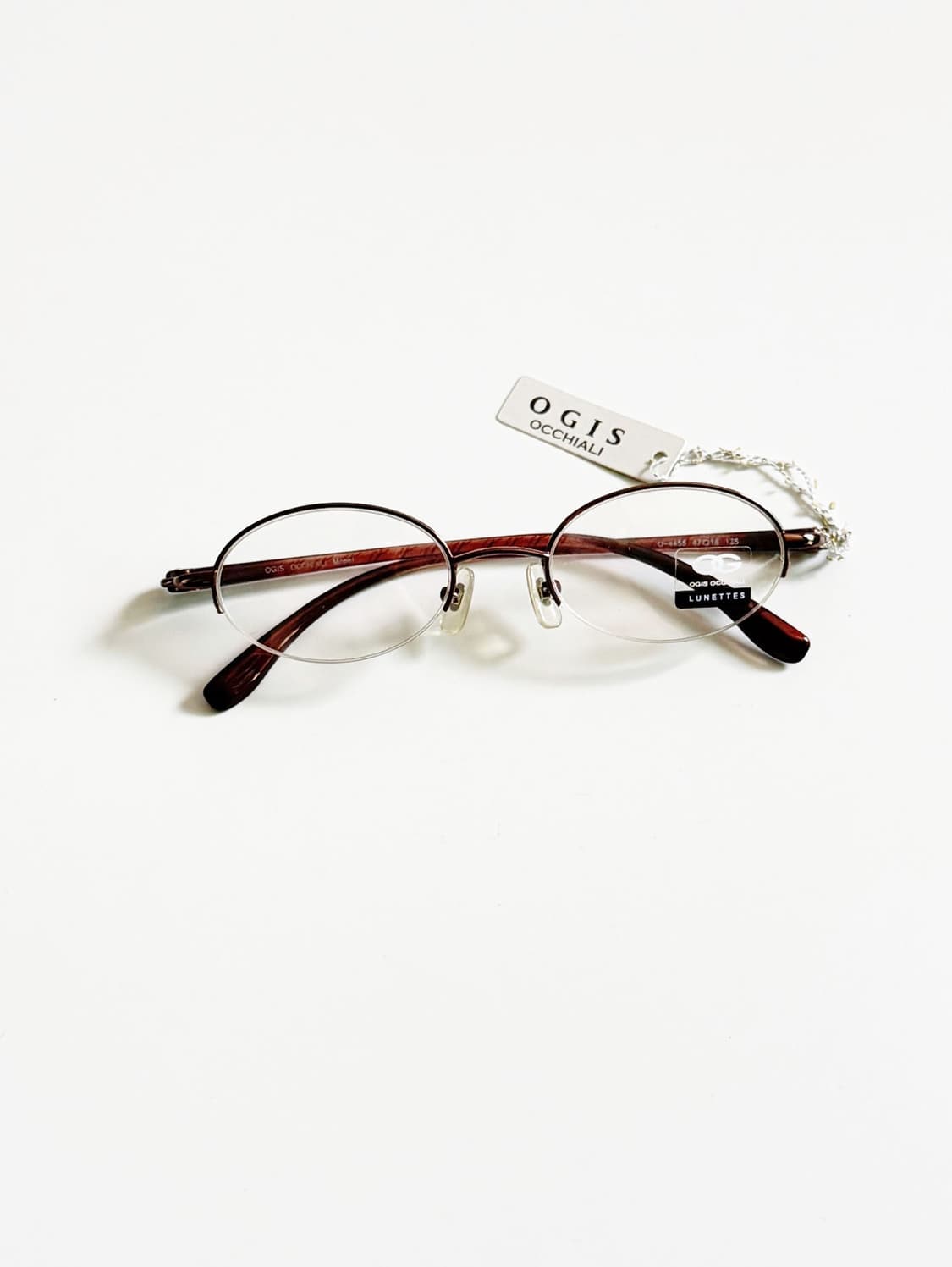 OGIS OCCHIALI 반무테 라운드 브라운 메탈 빈티지 안경 상품이미지1