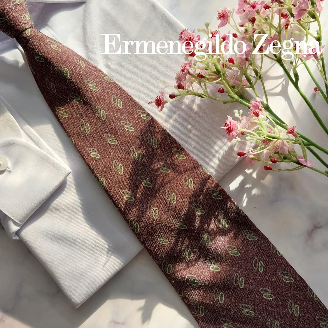 제냐 울&코튼&실크 브라운 패턴 넥타이 9.8cm A+등급 K1885
 상품이미지2