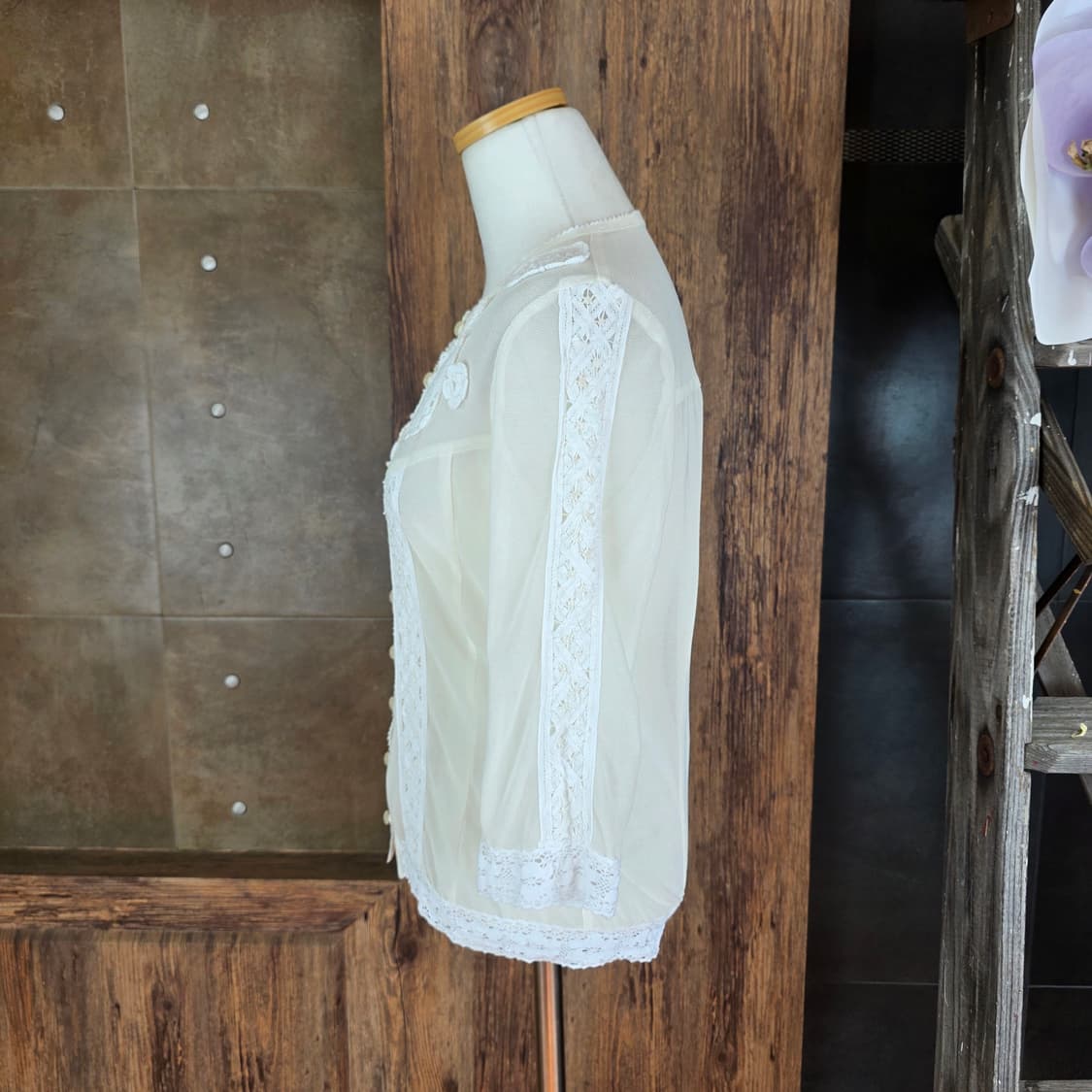 레이스 패치워크 가디건 상품이미지5