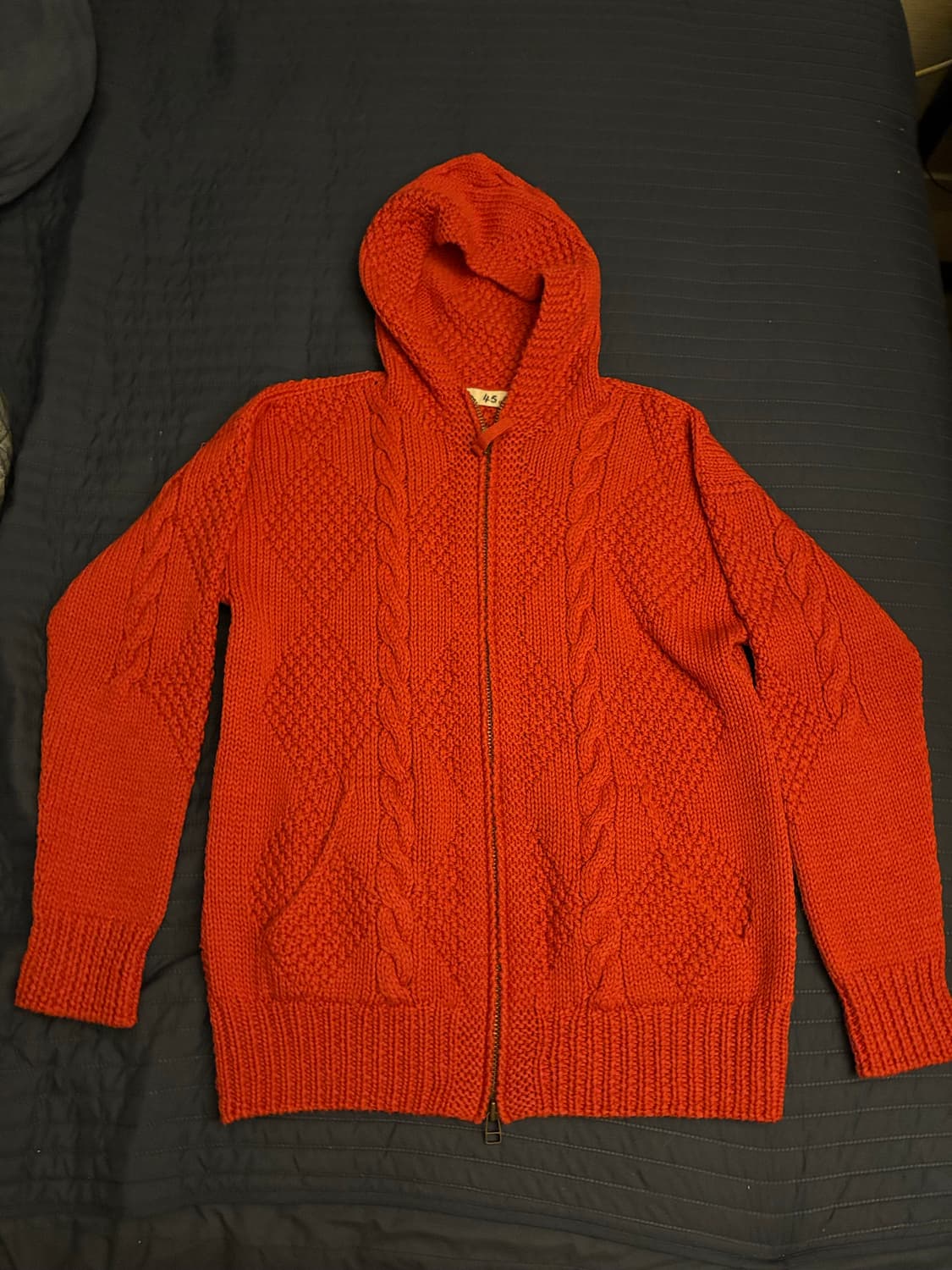 45rpm(45r) 케이블 니트 후디집업 팔아요! 상품이미지1