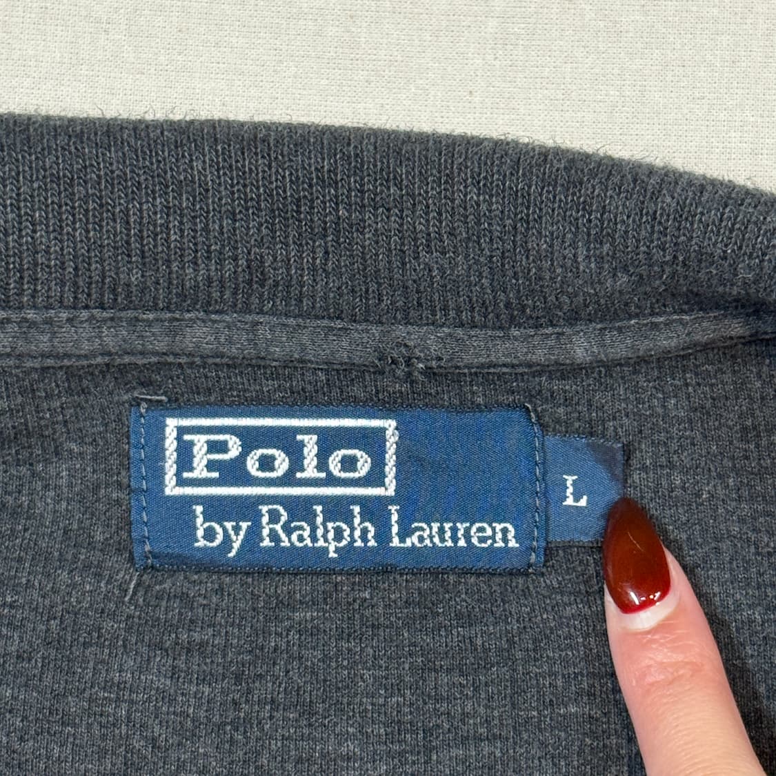 L) 폴로 랄프로렌 반집업 풀오버 코튼 니트 그레이 상품이미지7