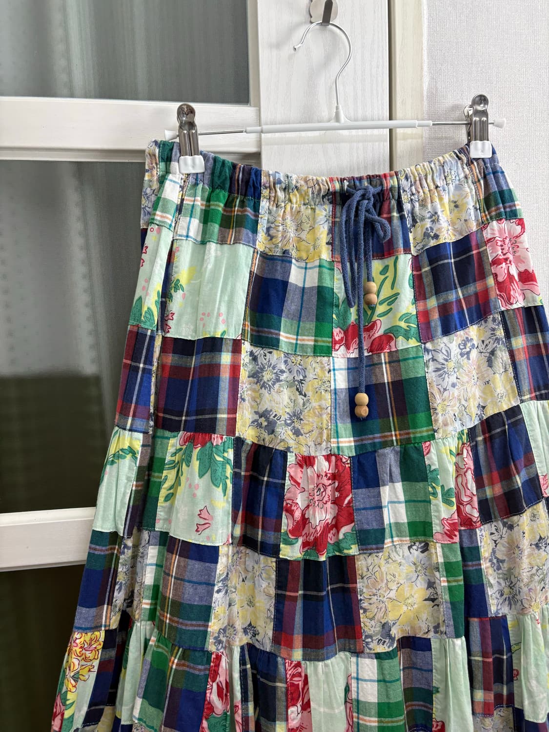 민트 플라워 패치 롱 스커트 상품이미지2