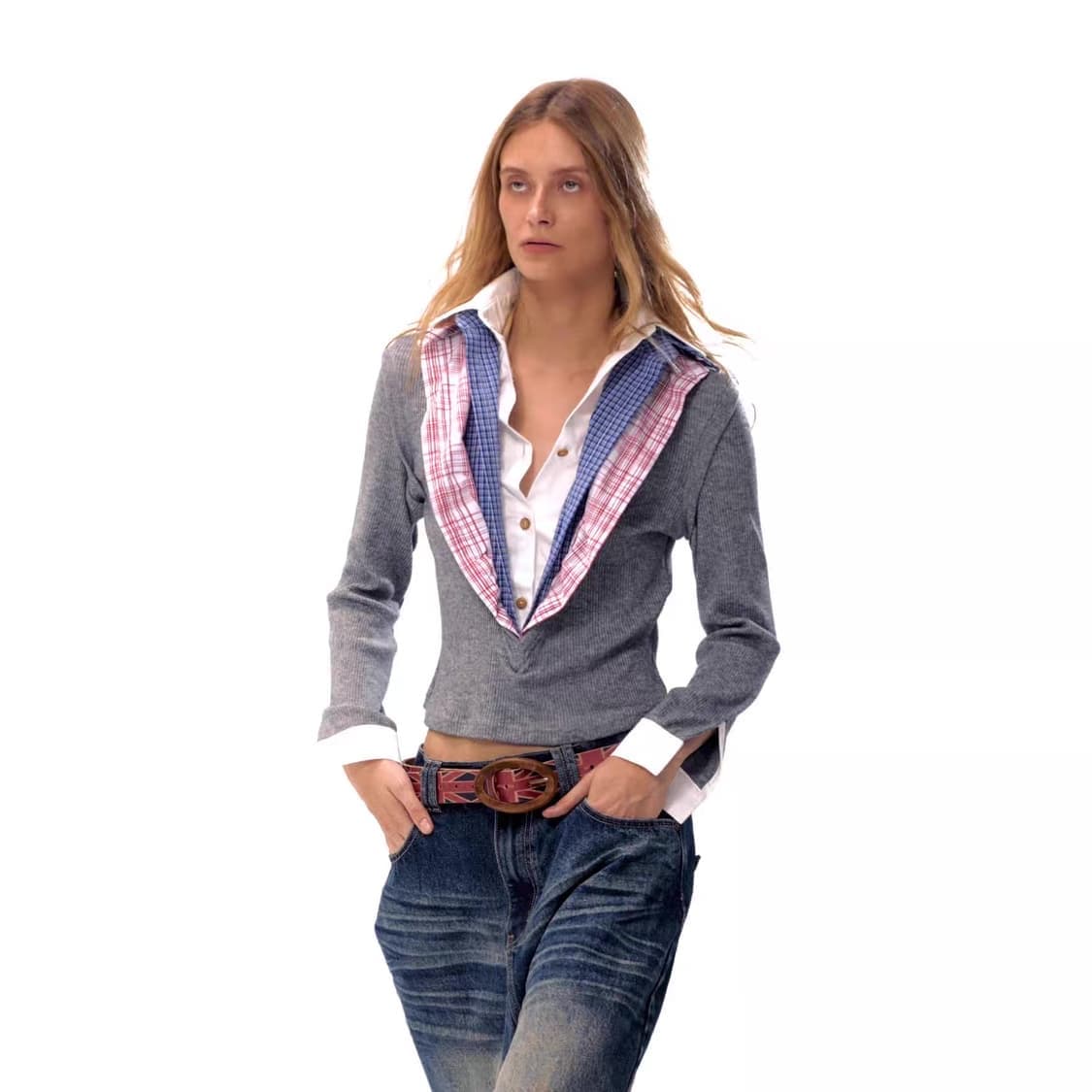 NyDkyel folded three-layer shirt 레이어드 셔츠 상품이미지3