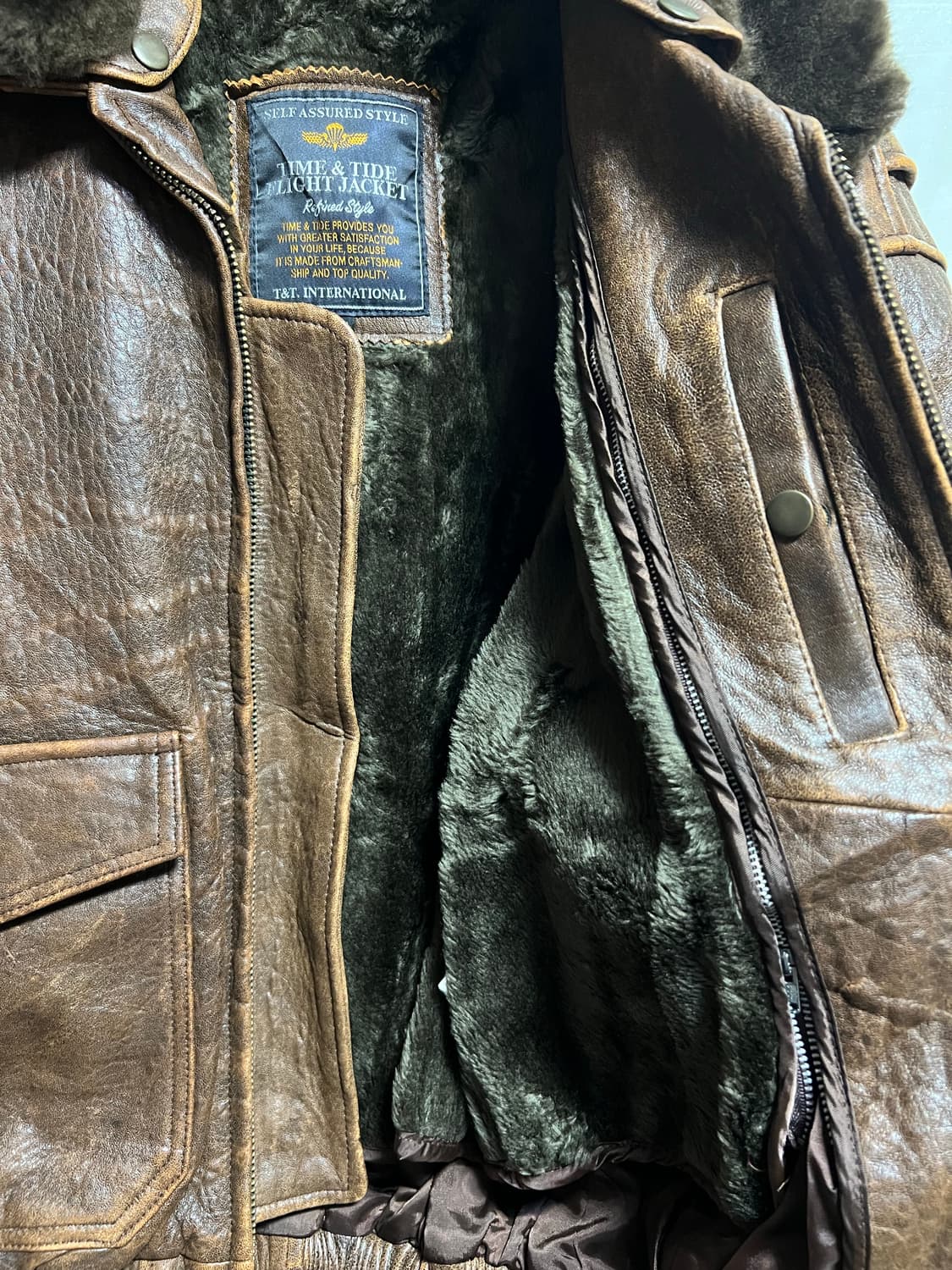 TIME&TIDE FLIGHT 가죽 플라이트 자켓 상품이미지6