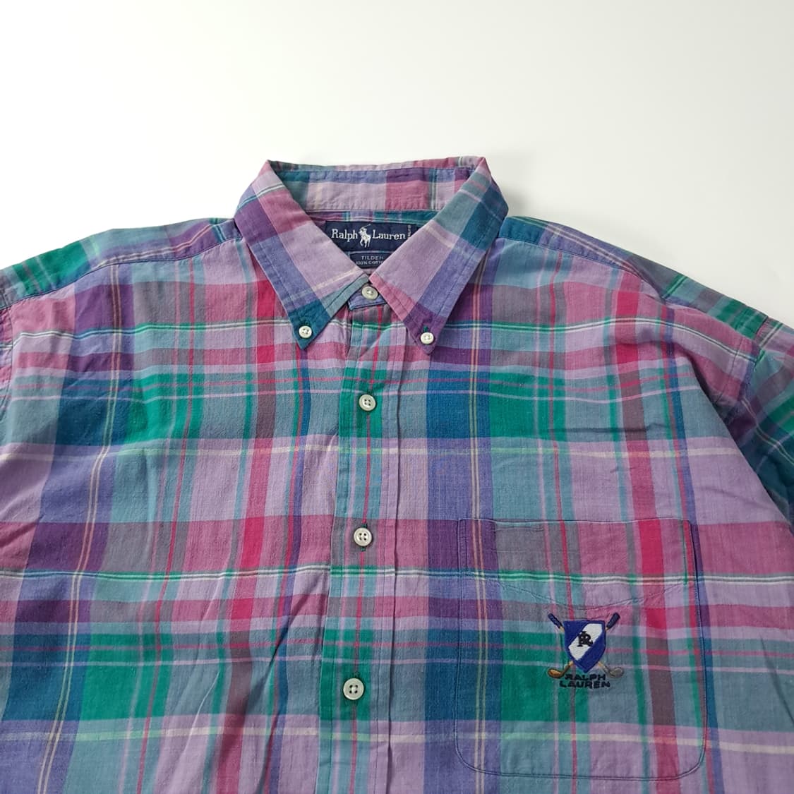 CK214 L 폴로 90s 마드라스체크 쉴드 엠블럼 셔츠 남방 상품이미지2