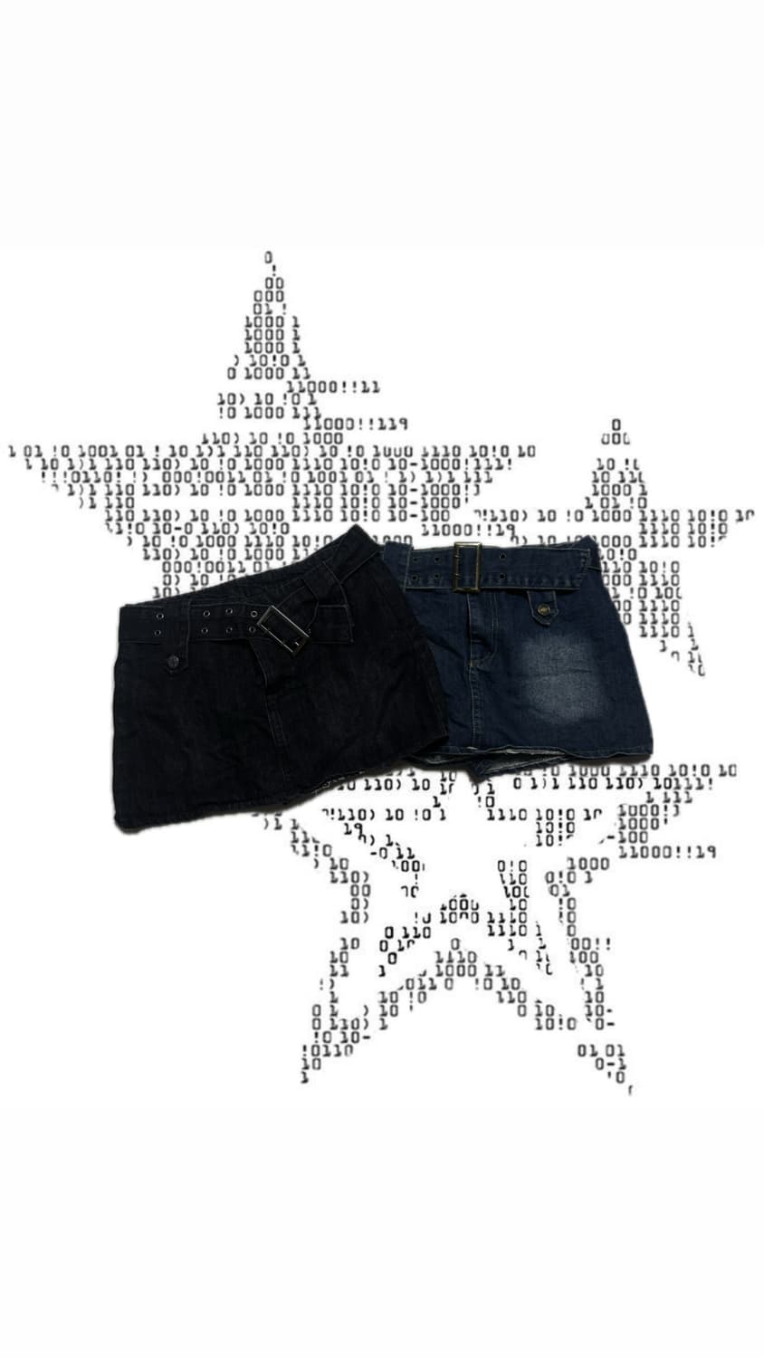 로우 웨이스트 데님스커트 2컬러 상품이미지1