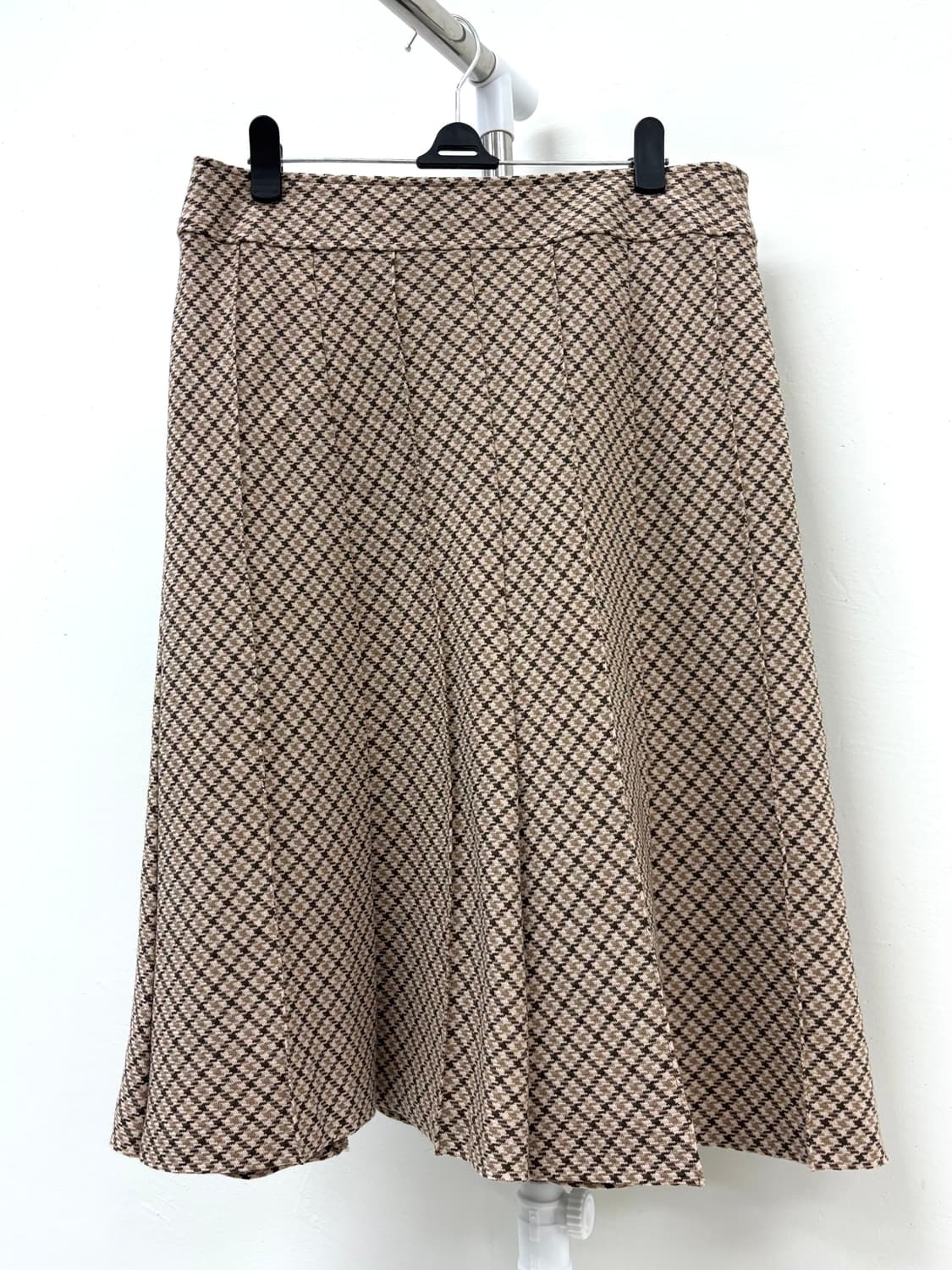 빈티지 울100% 브라운 미디 스커트 상품이미지3