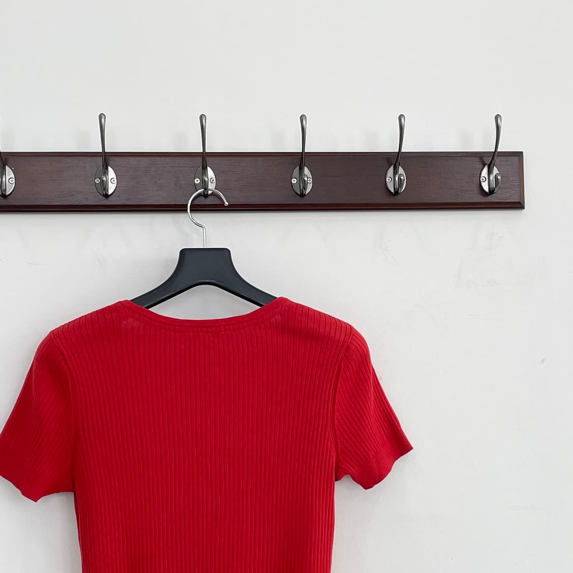 버버리 레드 골지 반팔 티셔츠 상품이미지5