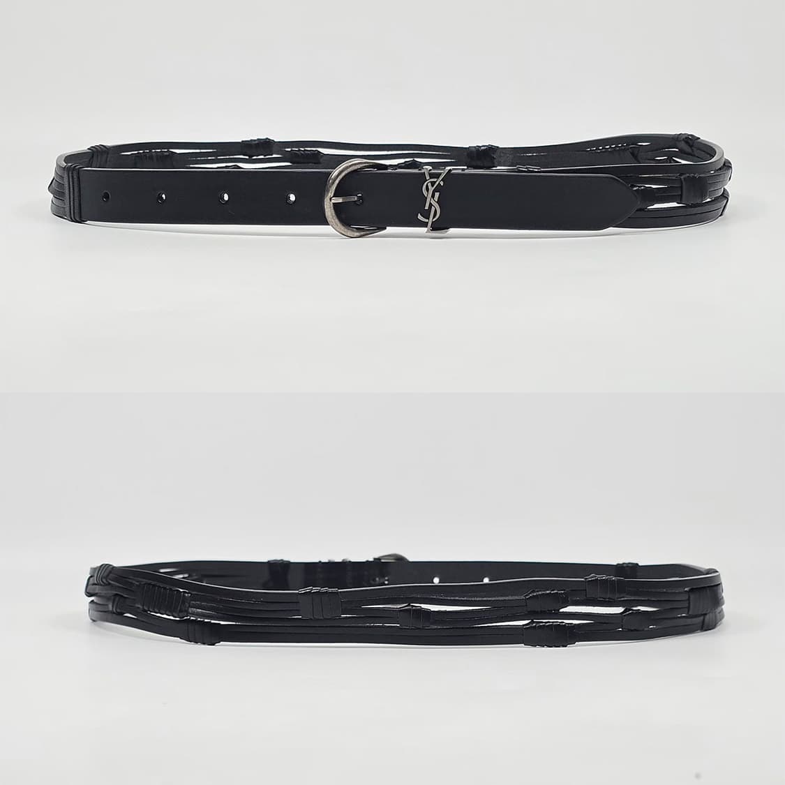 생로랑 브레이디드 레더 벨트 (70)  상품이미지2