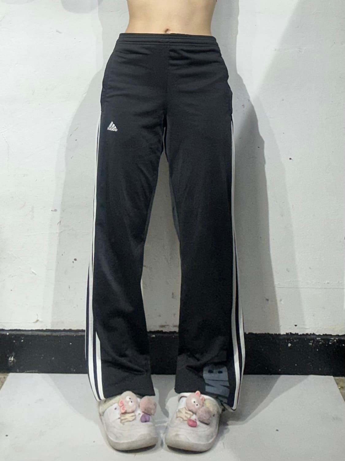 아디다스 x NBA 콜라보 블랙 화이트 삼선 세미 와이드 팬츠  상품이미지2
