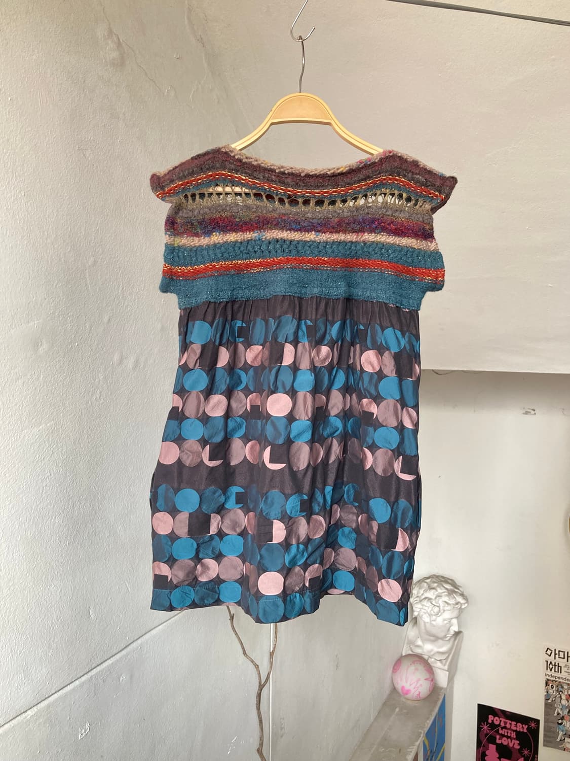 울 뜨개패턴 에스닉 도트 모리걸 니트 상품이미지4