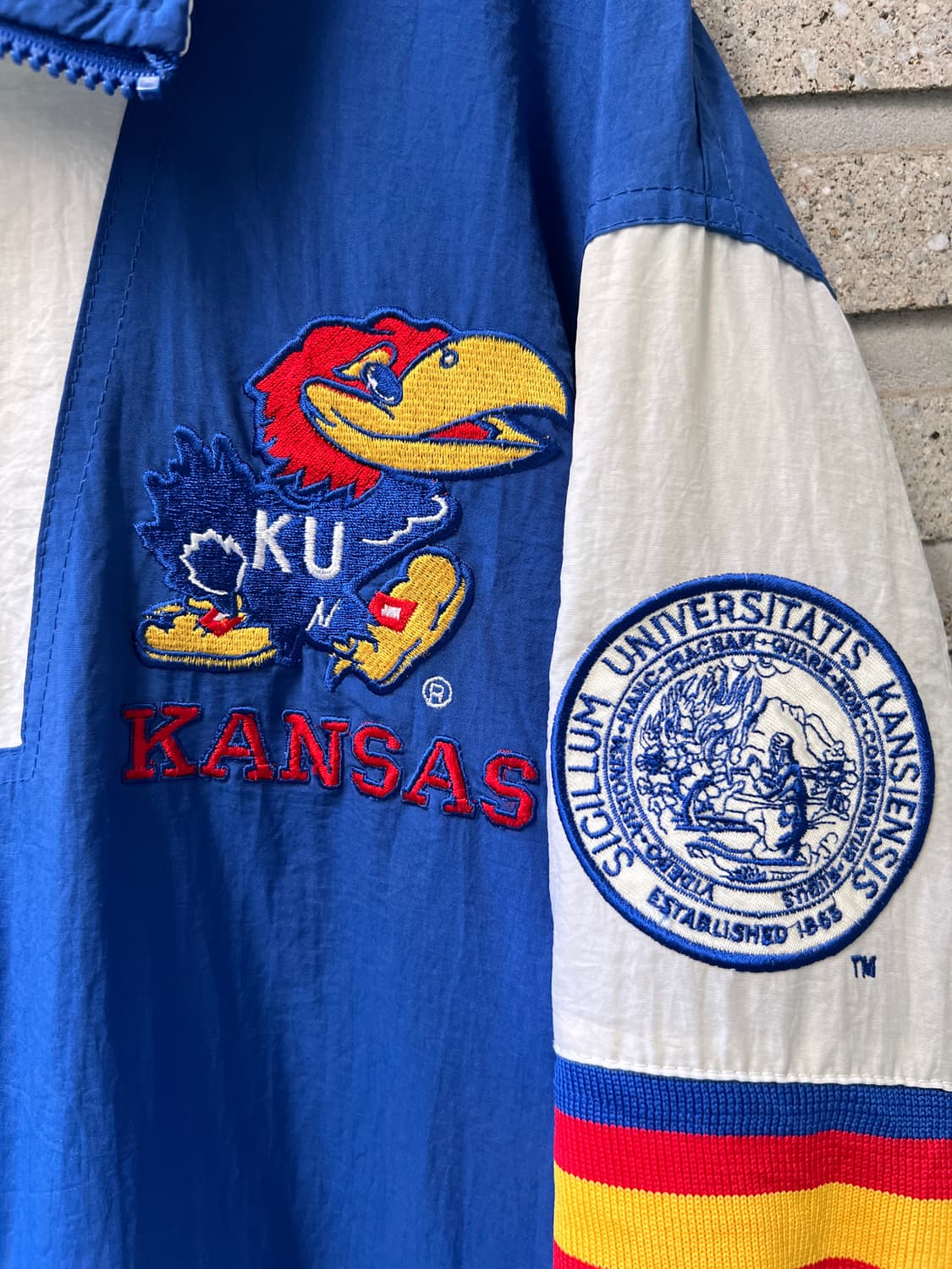 [M]90's USA 빈티지 KANSAS 유니버시티 배색 트랙 자켓 상품이미지3