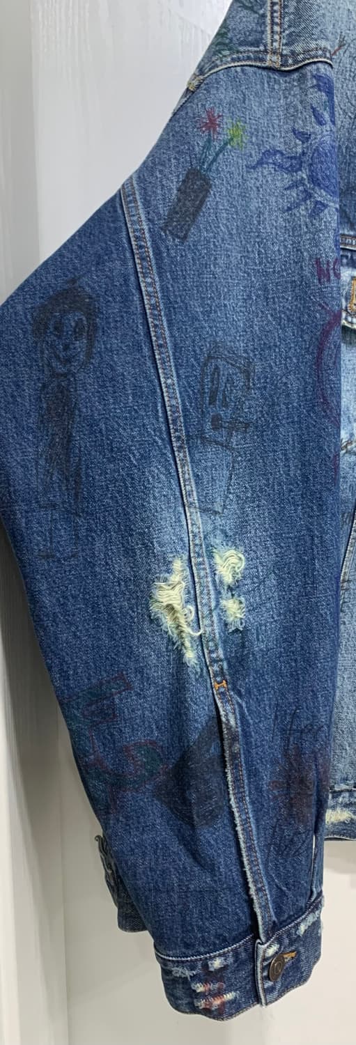 [2사이즈] 발렌시아가 그래피티 데님자켓 청자켓 상품이미지3