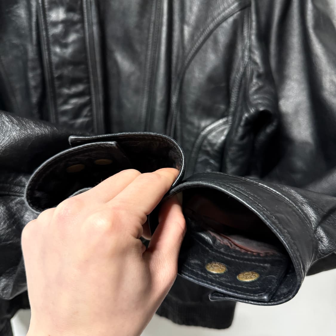 크로커다일 100% 쉽스킨 양가죽 리얼레더 A2 봄버 자켓 상품이미지7