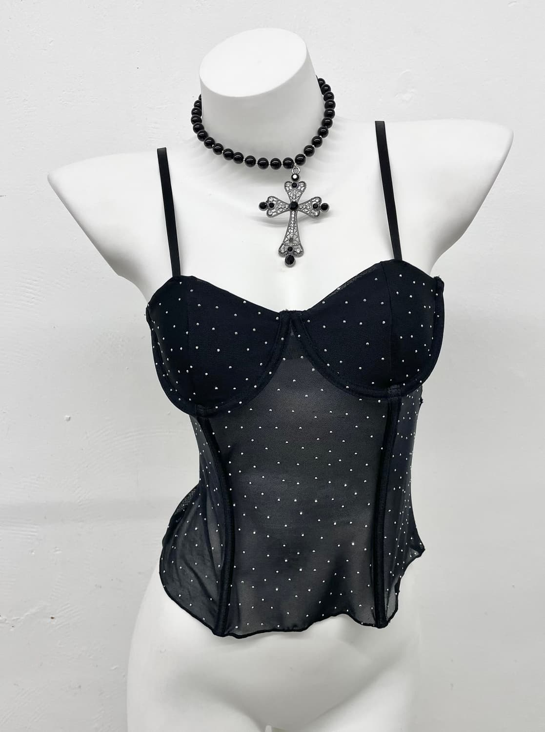 메쉬 도트 핫픽스 코르셋 상품이미지1