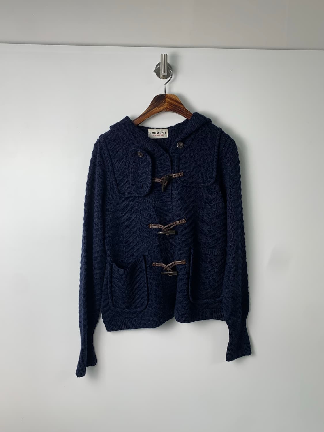 Vintage 빈티지 네이비 더플 후드 니트 가디건  상품이미지2