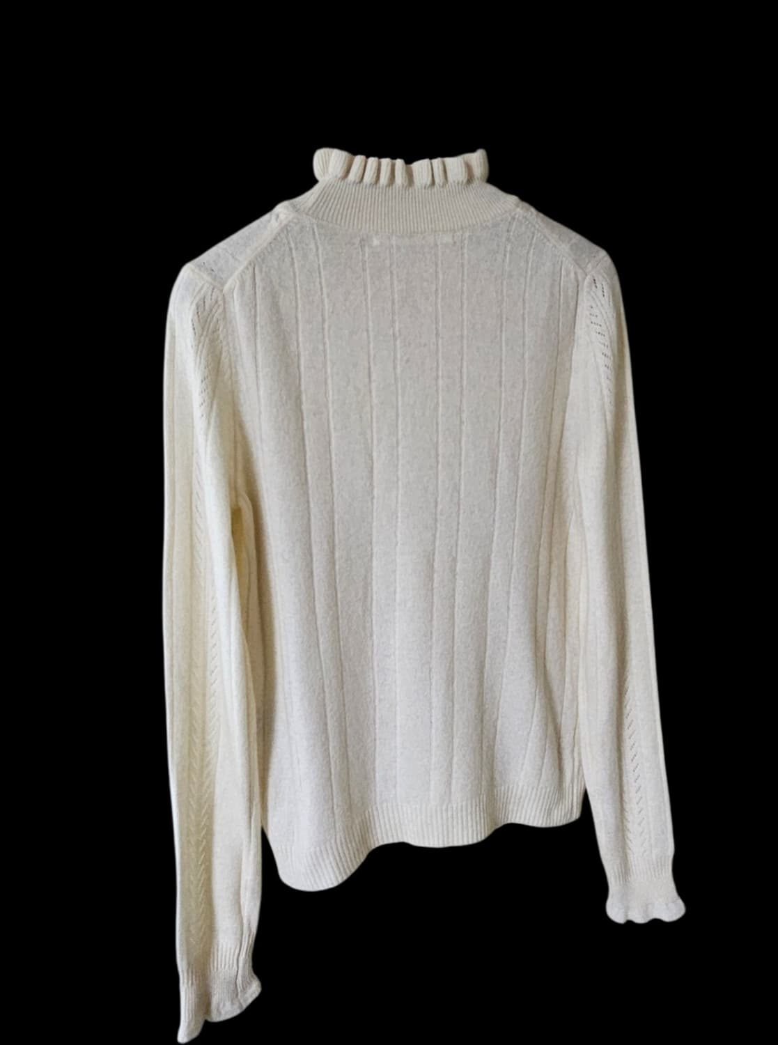 앳코너 아이보리 모크넥 프릴 장식 여성 니트 스웨터 S 상품이미지9