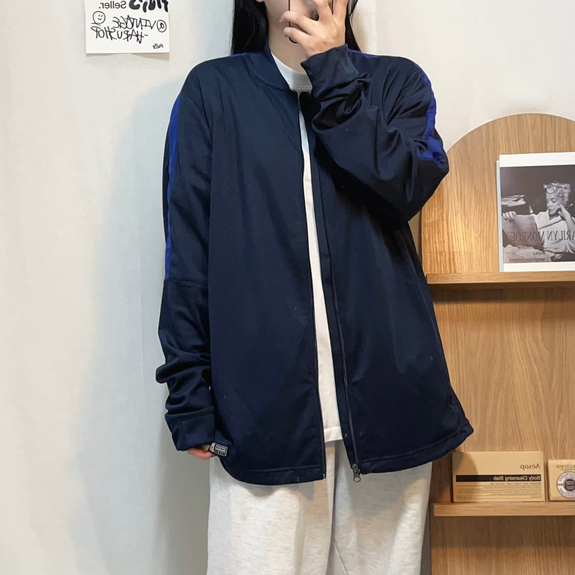 [정품] 나이키 네이비 화이트스우시 져지 집업 [ XL ] 상품이미지2