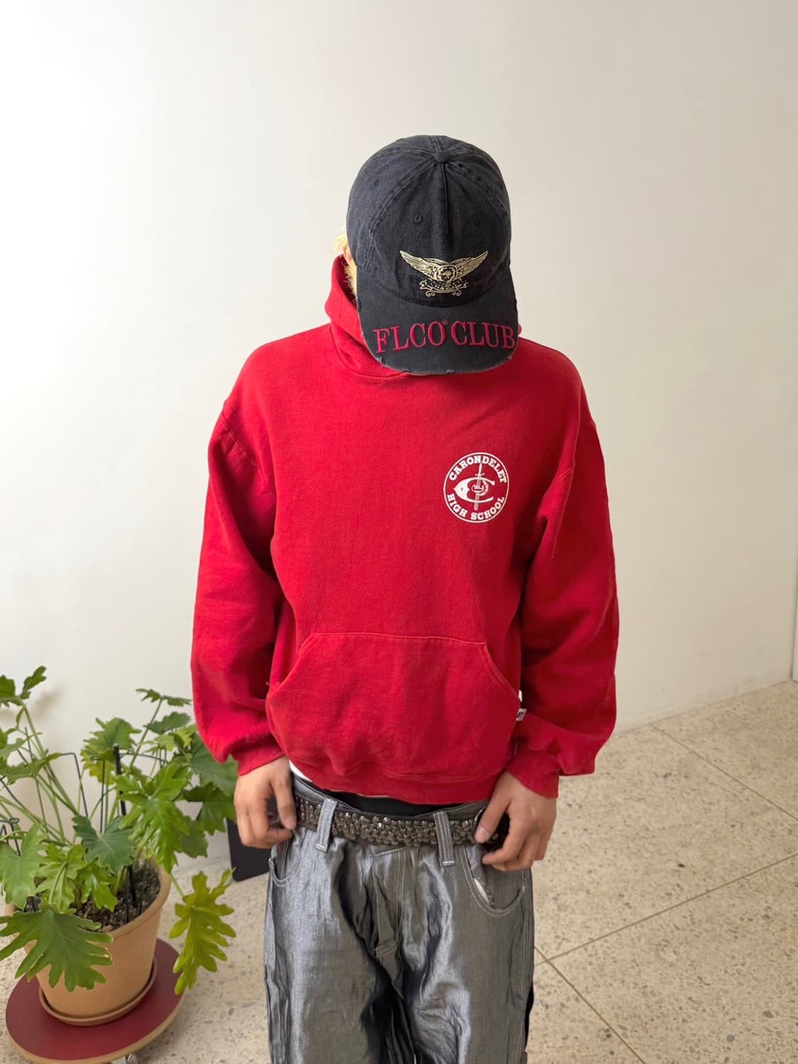 러셀 후드티 레드 상품이미지3