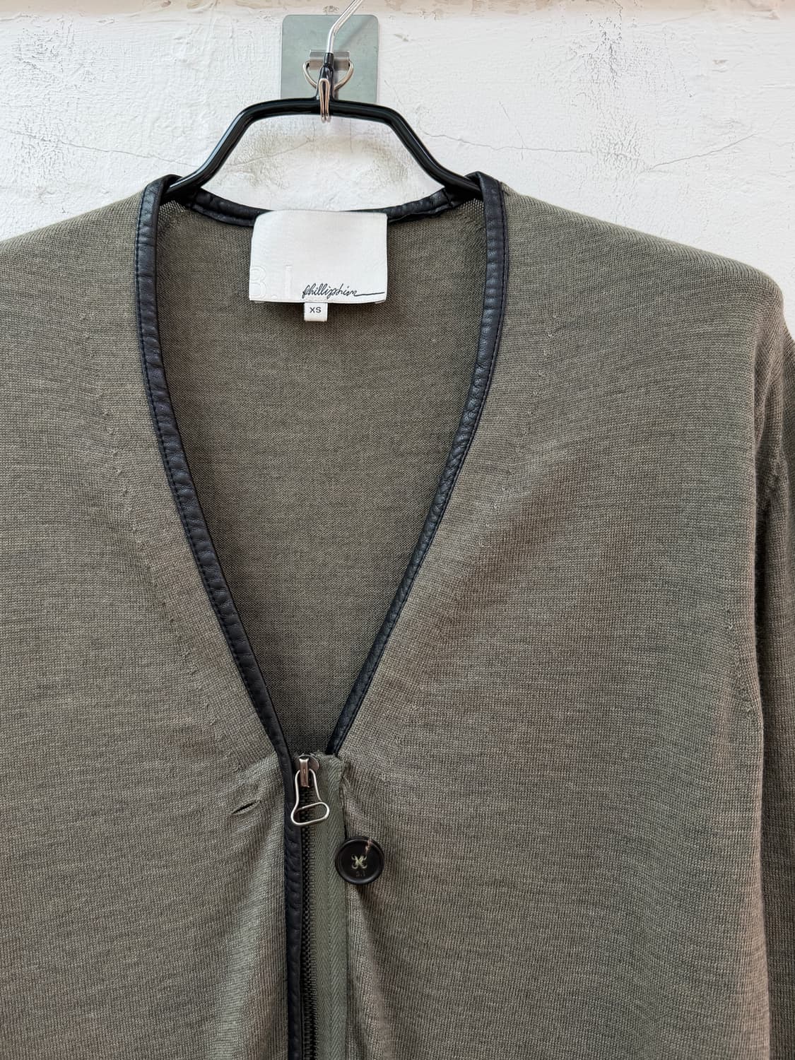 Phillip Lim 필립 림 카키 램스킨 집업 가디건 XS 상품이미지2