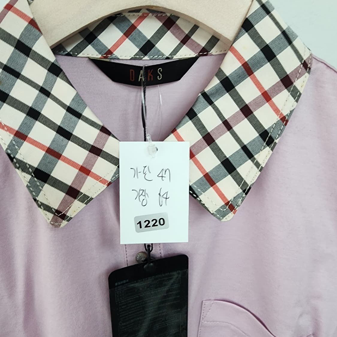 닥스 체크 배색 반팔 셔츠 핑크 상품이미지8