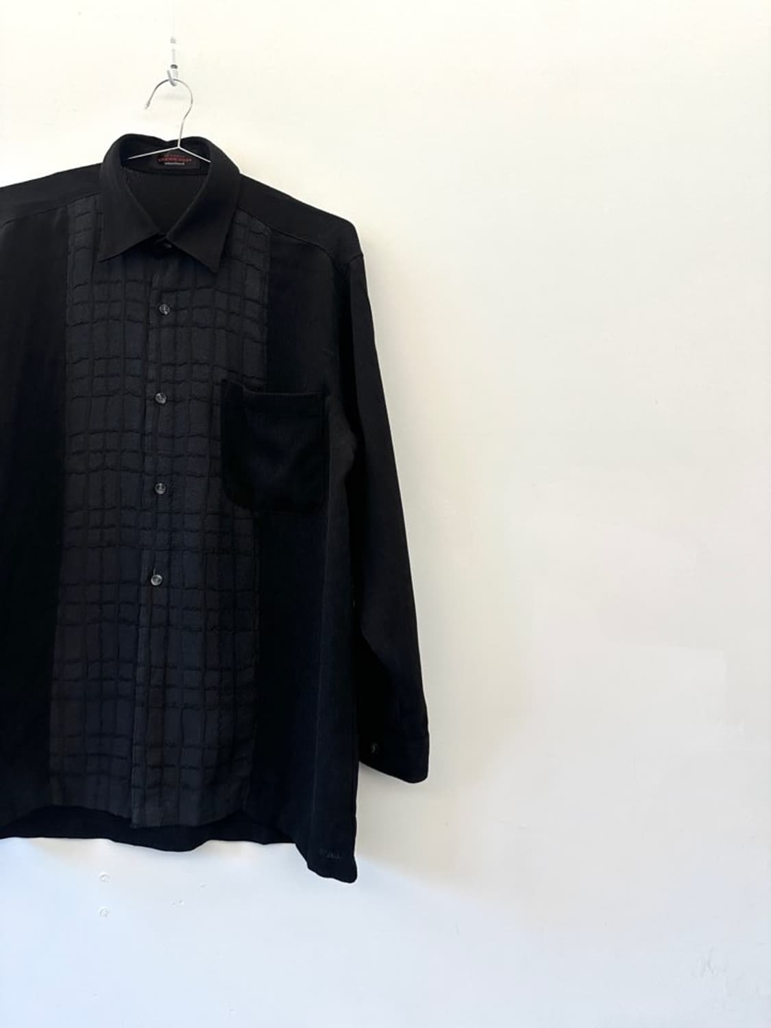 LINDBERGH grid pattern mix shirt / black 상품이미지4