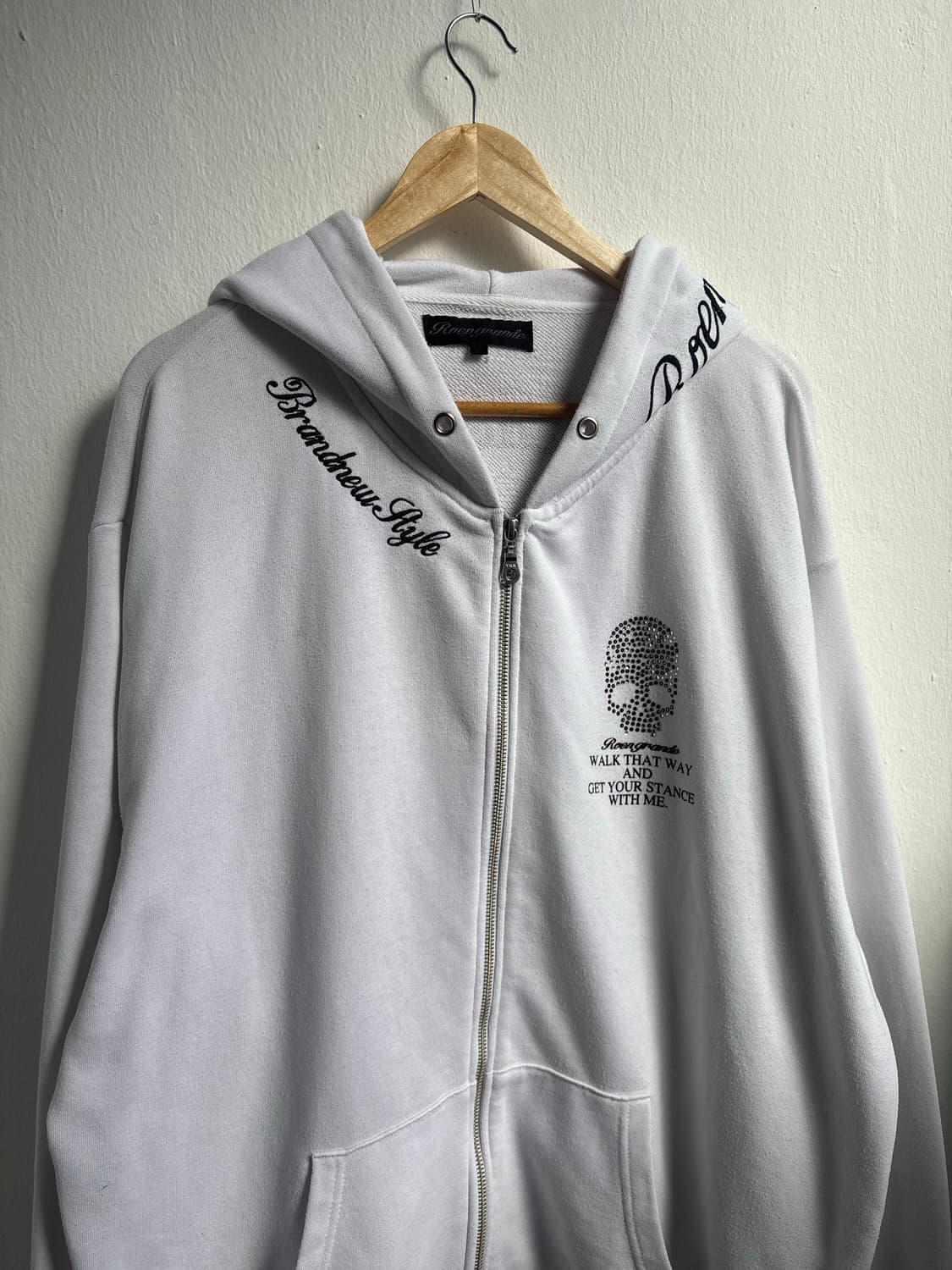 Japanese Vintage White Skull Hood Zip-Up 상품이미지8