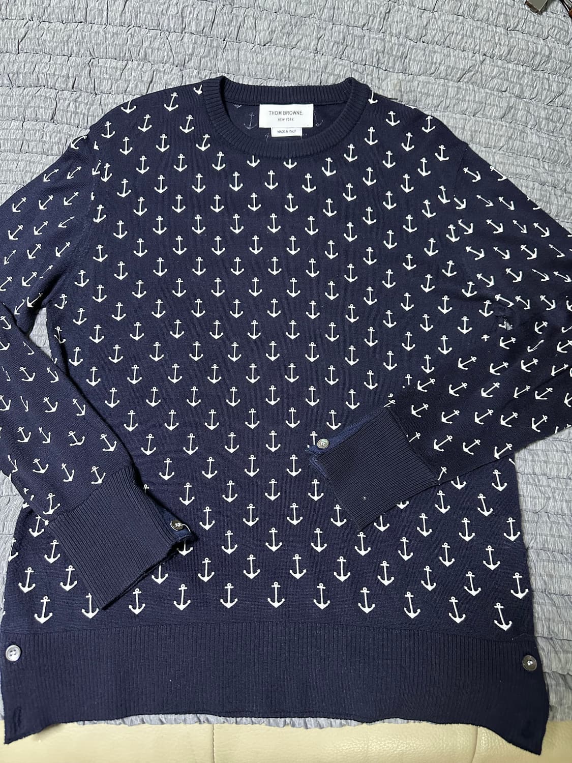 톰브라운 앵커 패턴 네이비 니트 상품이미지1