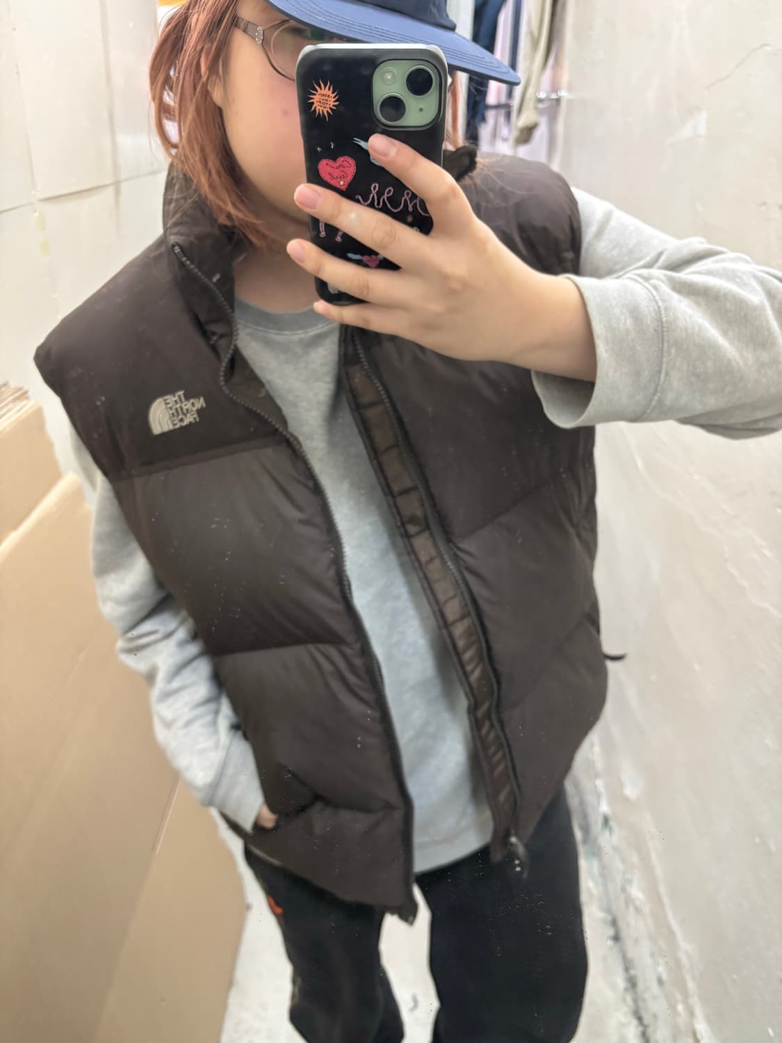 노스페이스 브라운 패딩 조끼 상품이미지1